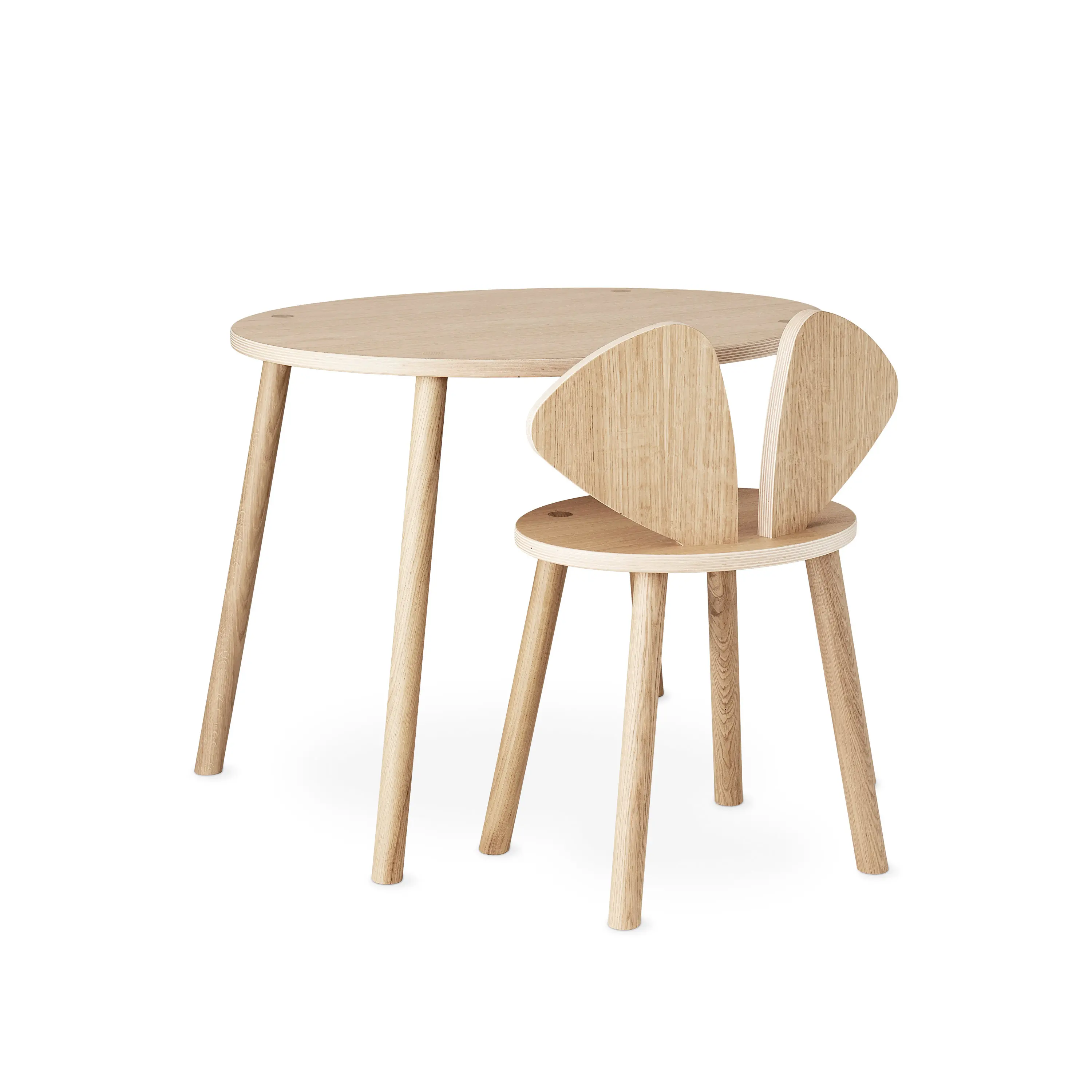 Kindertisch und Stuhl "Mouse School Set Oak"