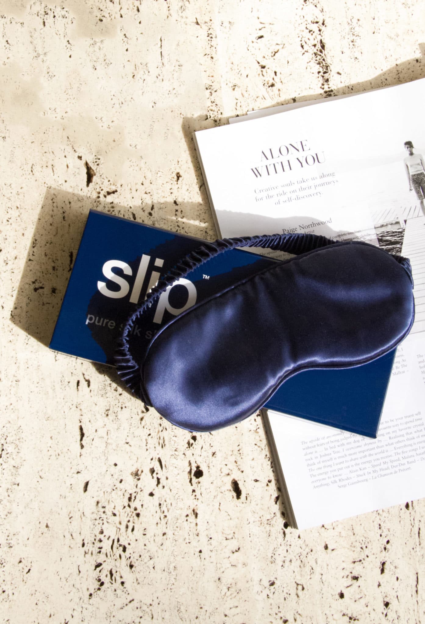 Schlafmaske aus Seide, Navy