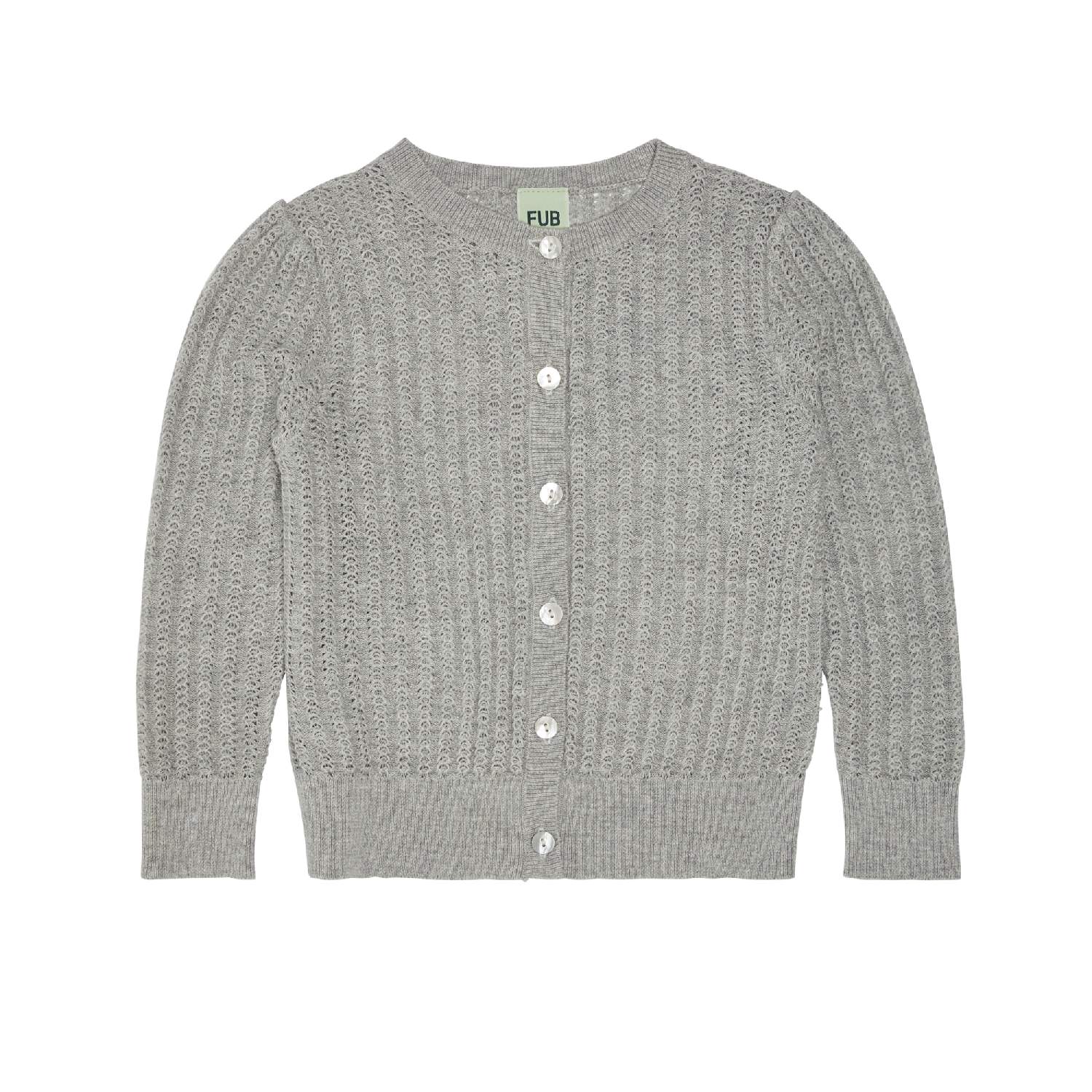 fub_1920ss_light_grey Pointelle Cardigan, grey