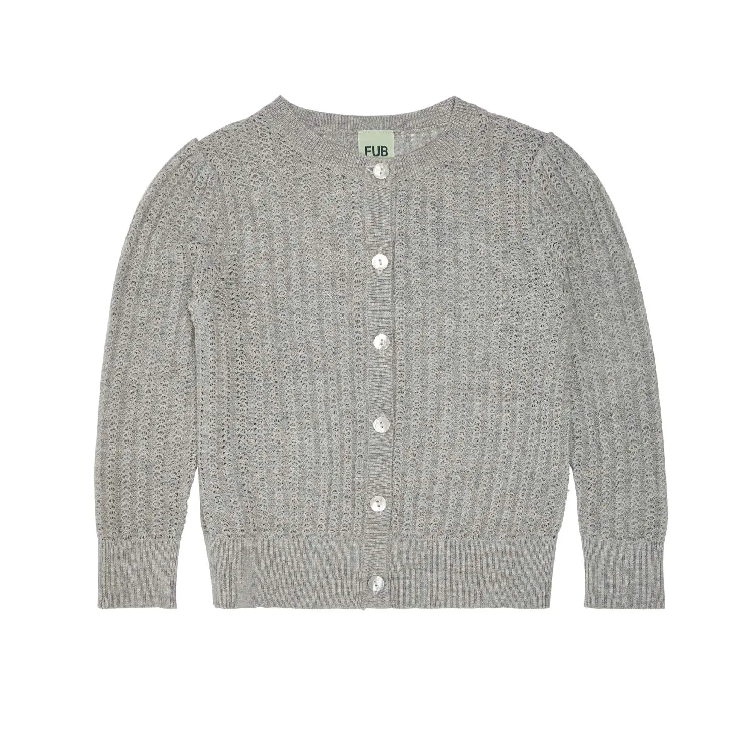 fub_1920ss_light_grey Pointelle Cardigan, grey