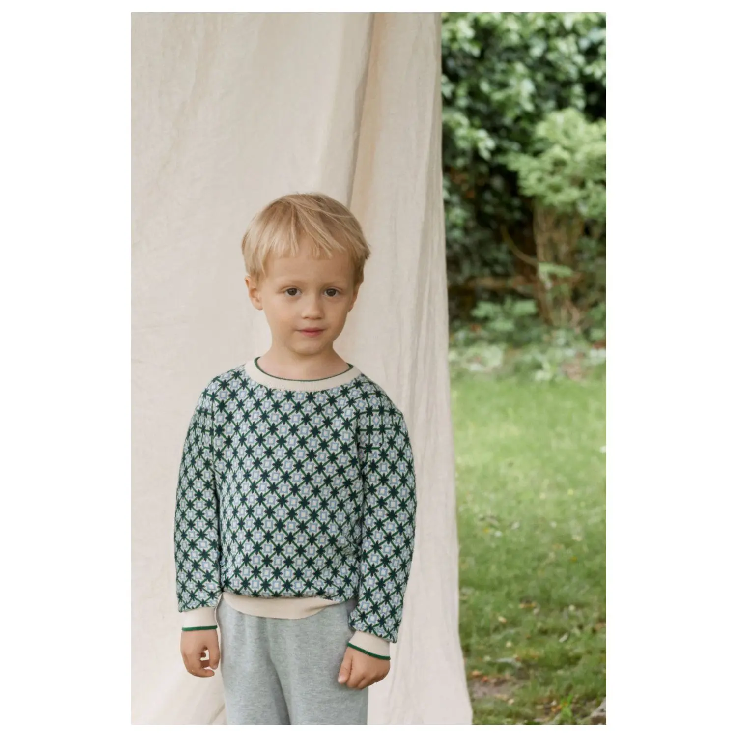 fub_ss20_1517_zoom Jaquard Blouse, ecru/forest