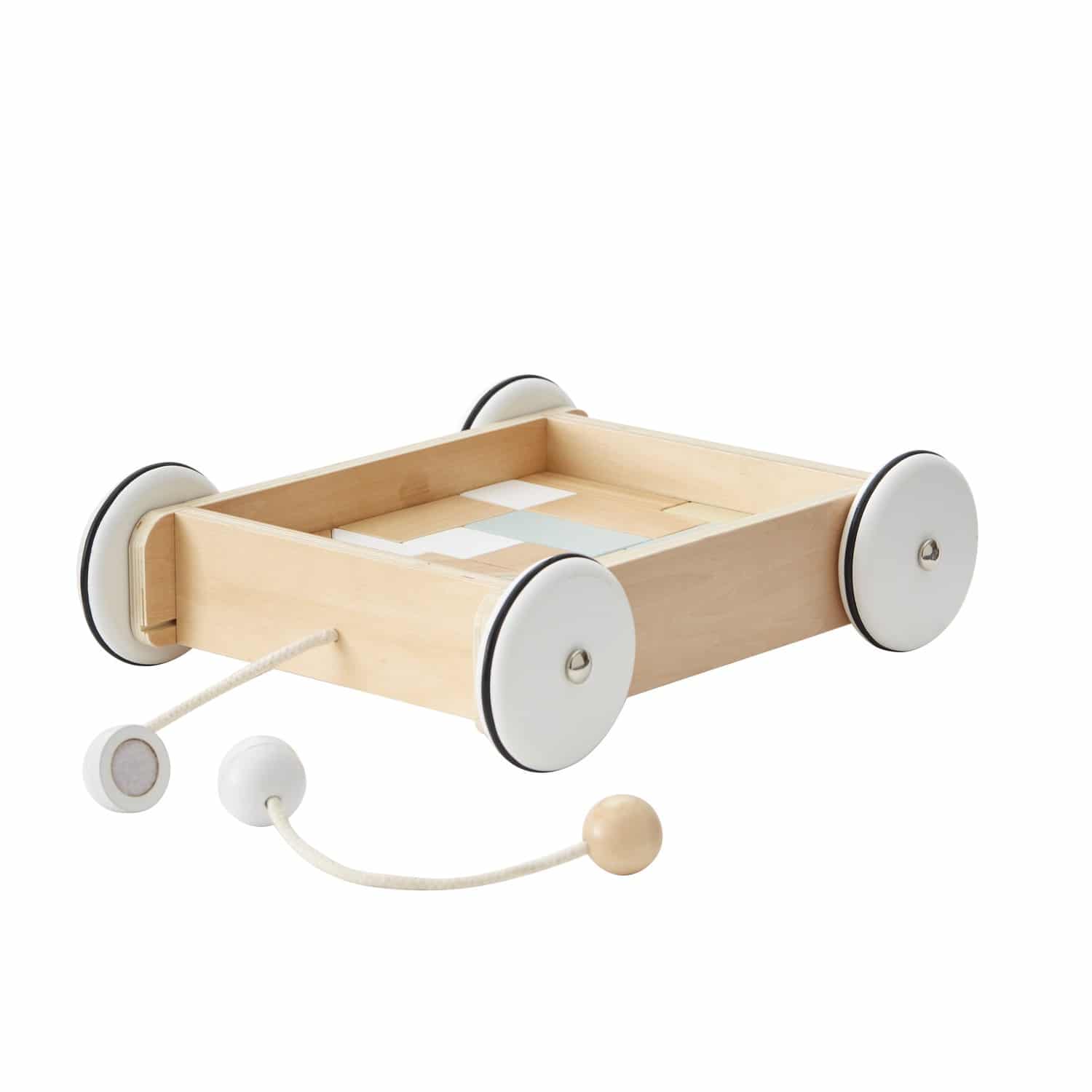 Wagen mit Holzklötzen