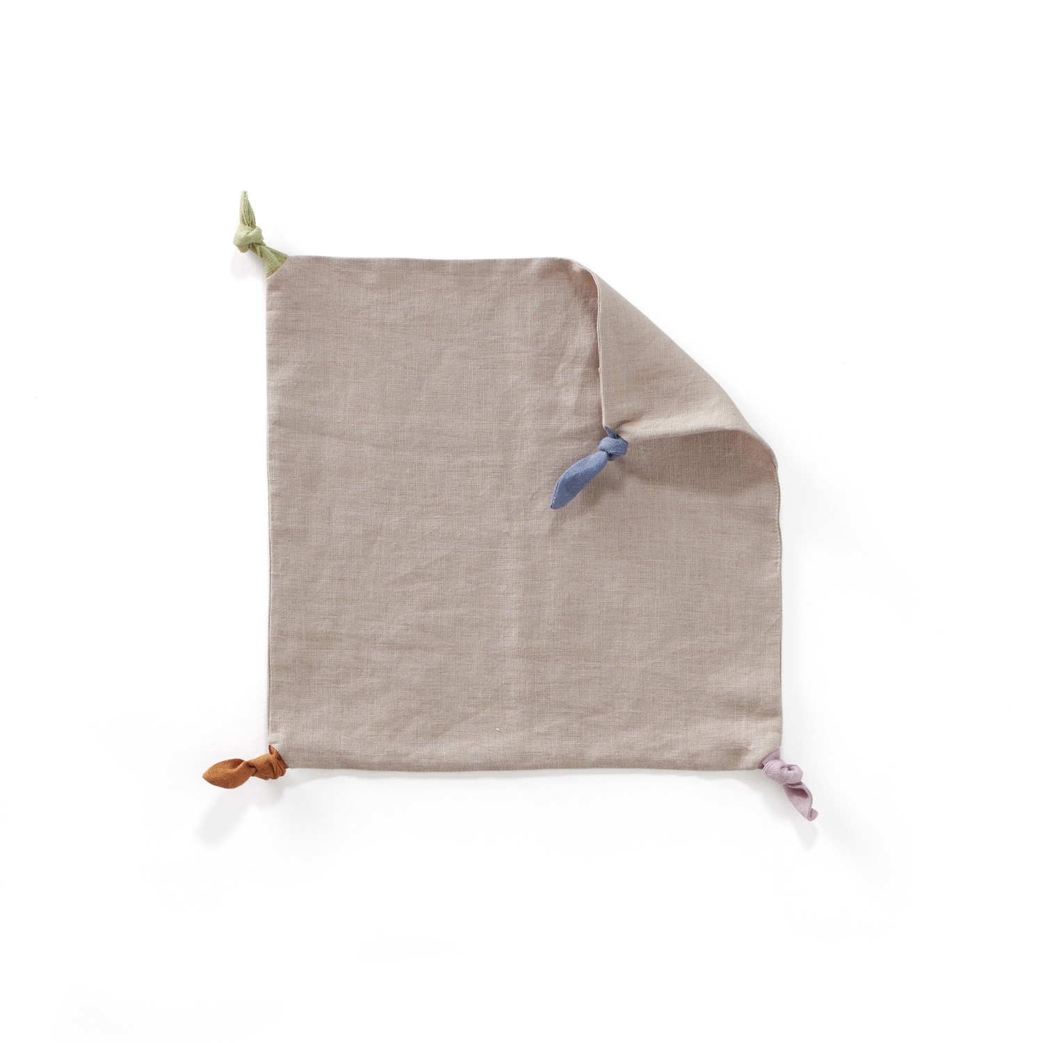 Kuscheltuch mit Knoten 35x35 cm natur