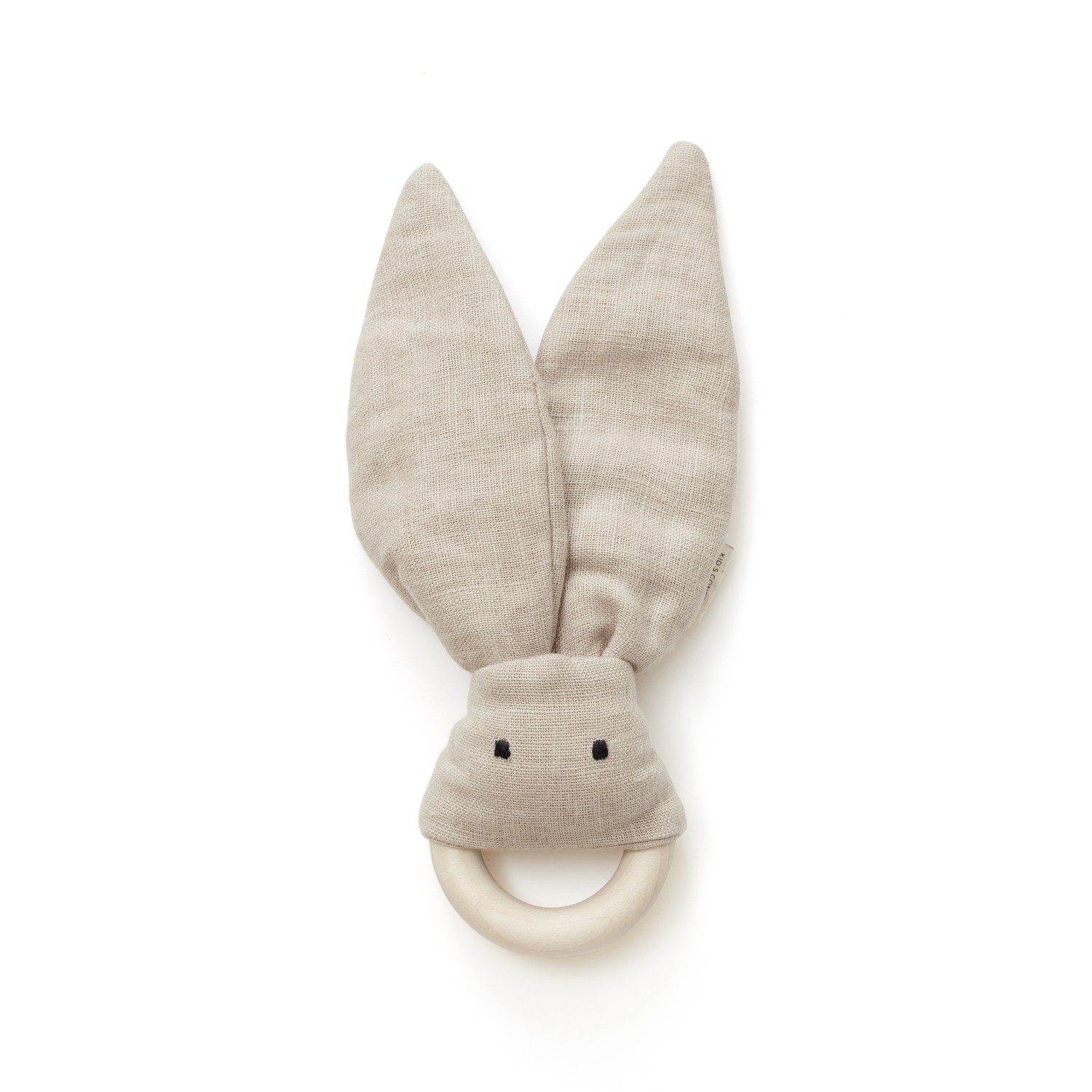 kids_concept-1000461 Beissring Hase Leinen Holz beige