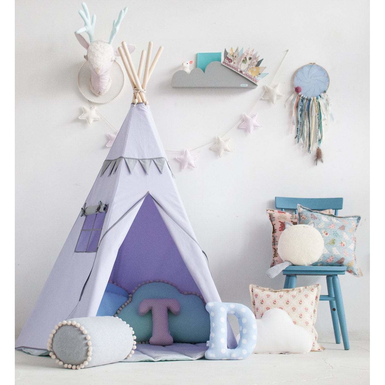 Steppdecke, Grau-Mint