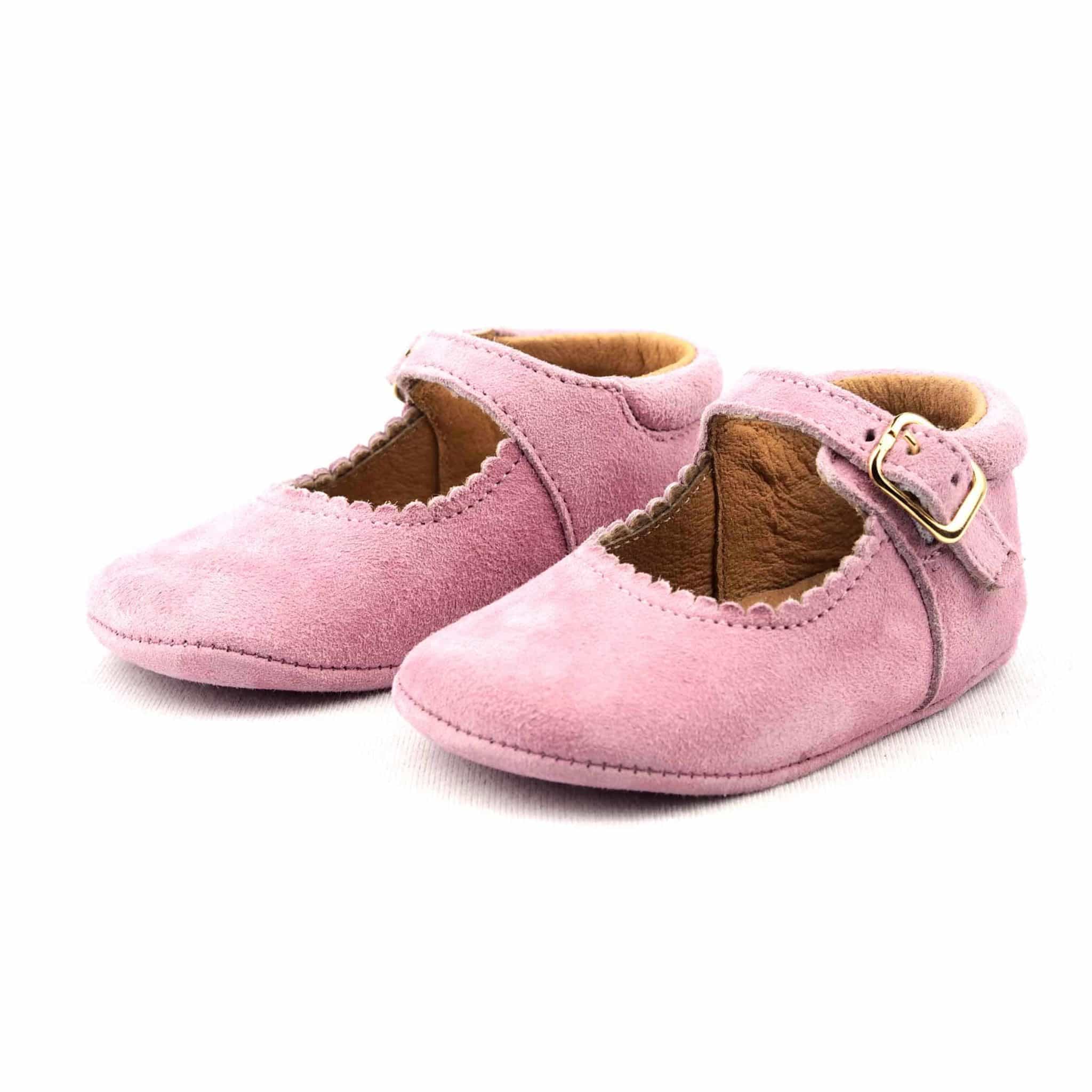 Klassische Babyschuhe Mädchen Leder, Rosa