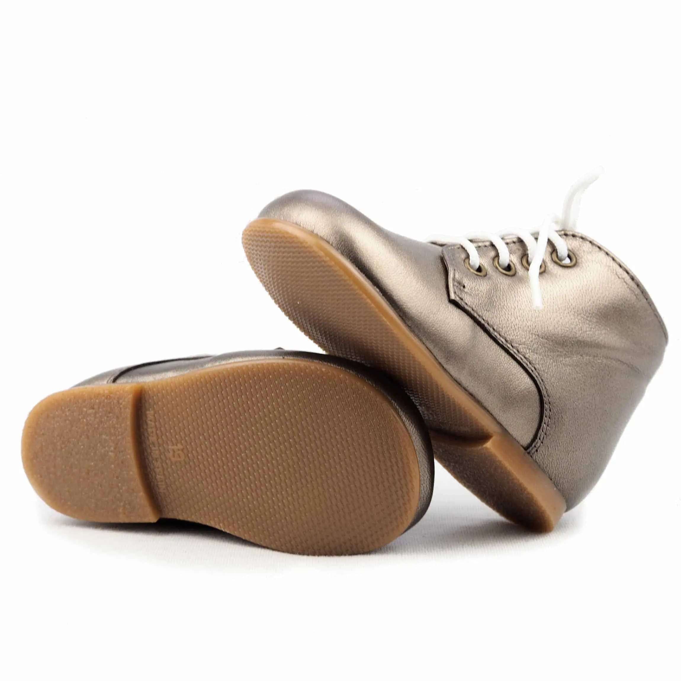 Kinderstiefel Lauflernschuhe Leder, Metallic