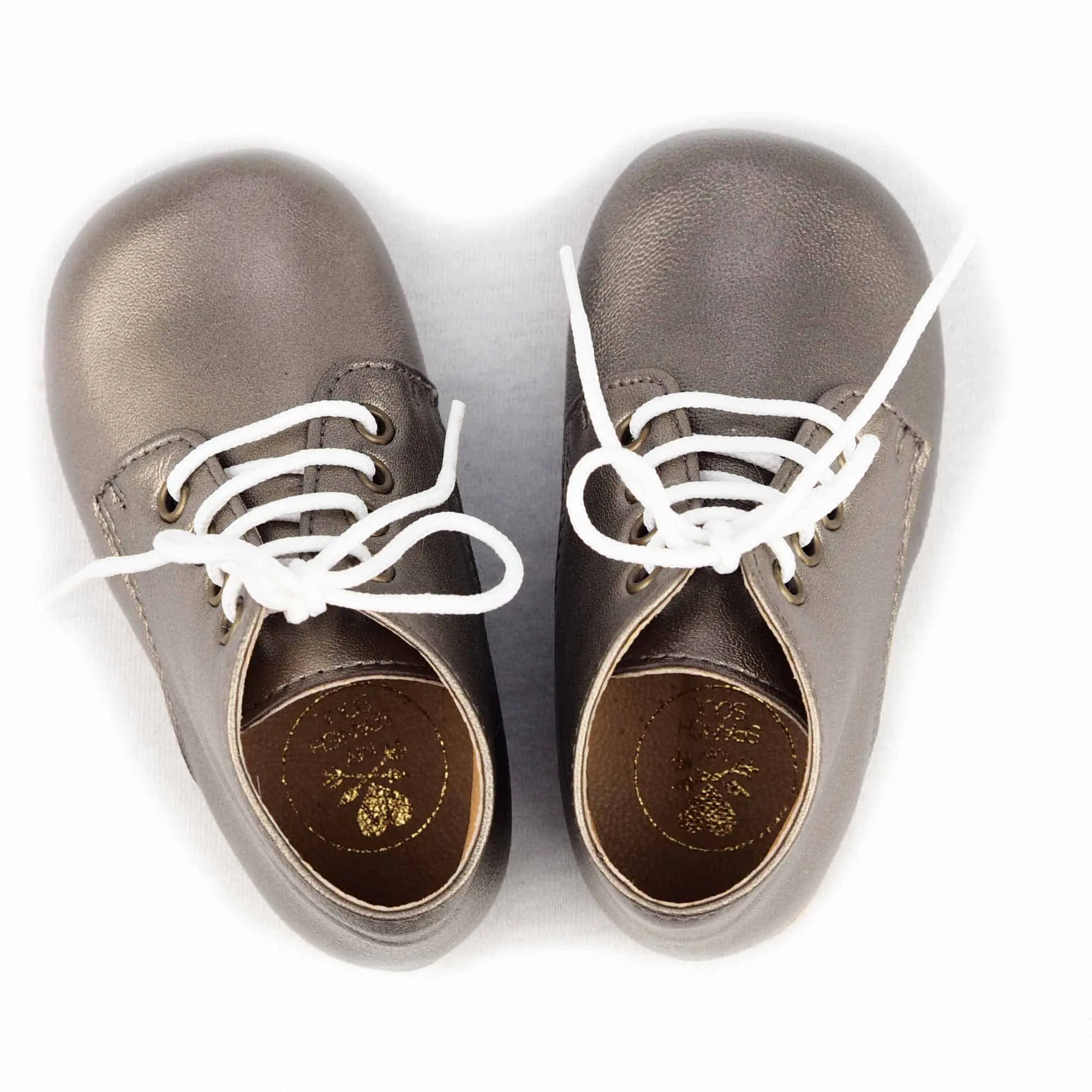 Kinderstiefel Lauflernschuhe Leder, Metallic