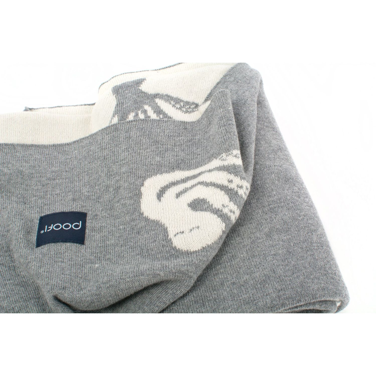 Decke, BioBaumwolle, Octopus grey & cream