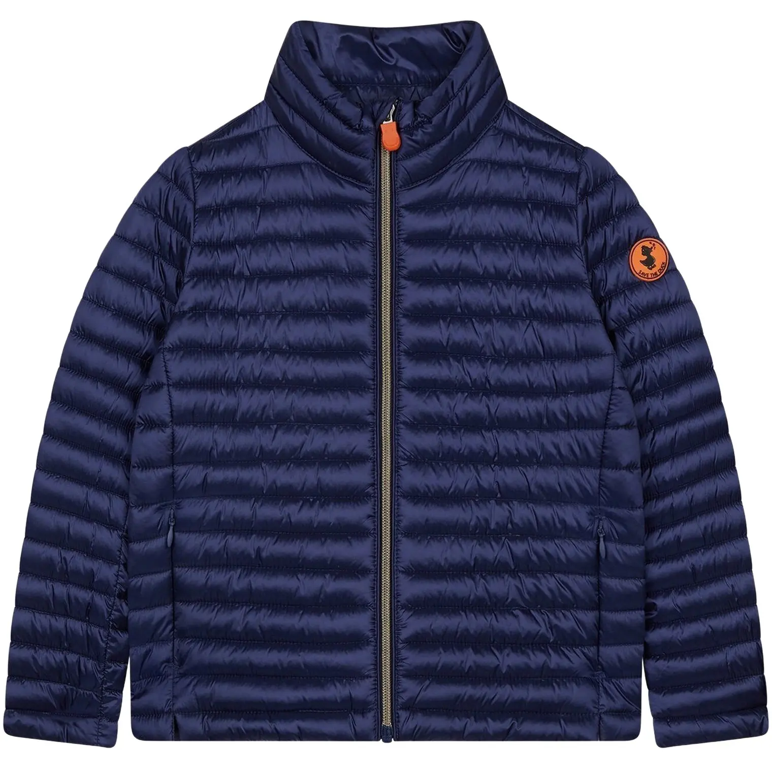 savetheduck_navymetallic_vorne_01 Übergangsjacke, Vegan Down - Navy Metallic