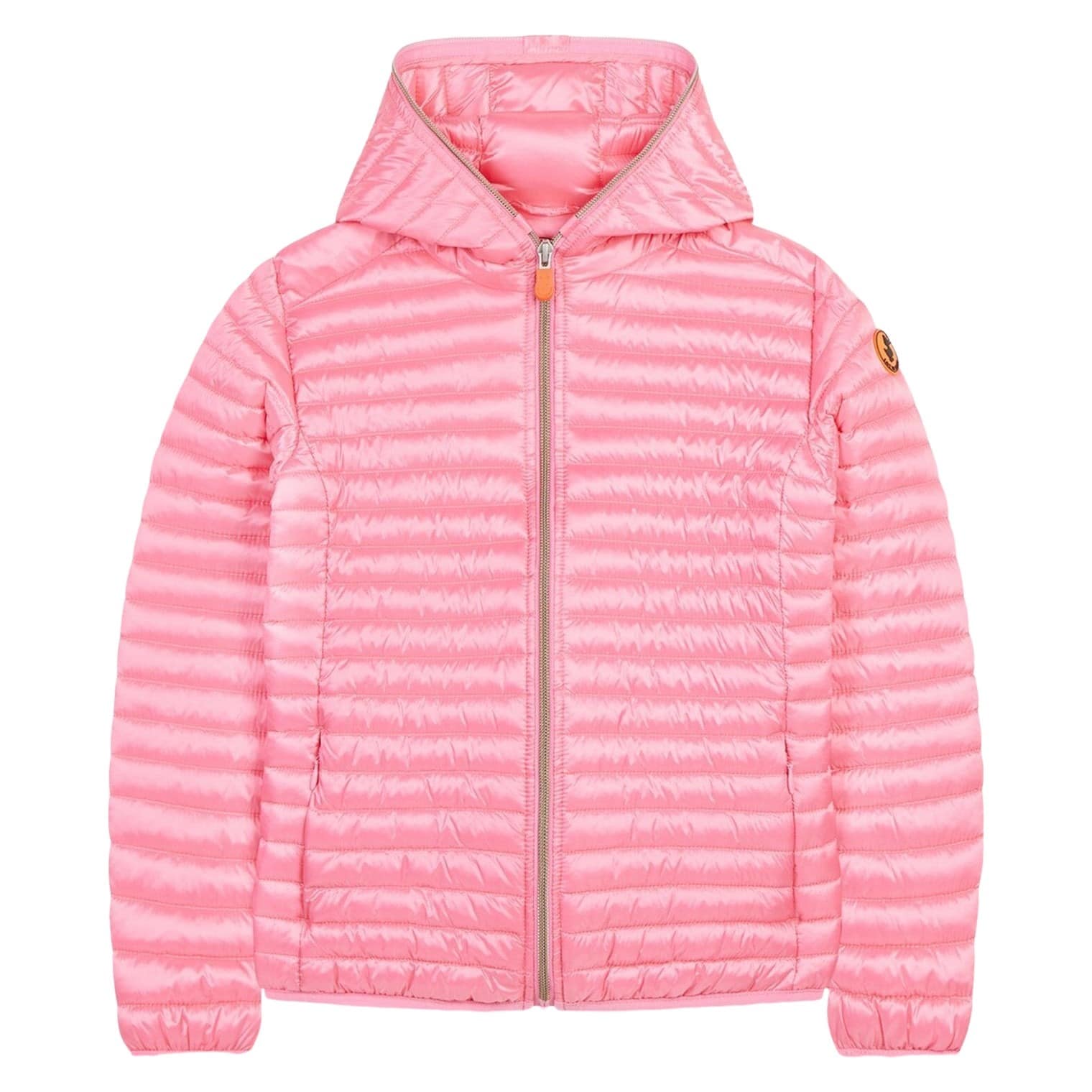 savetheduck_pink_kapuze_01 Übergangsjacke mit Kapuze, Vegan Down - Pink