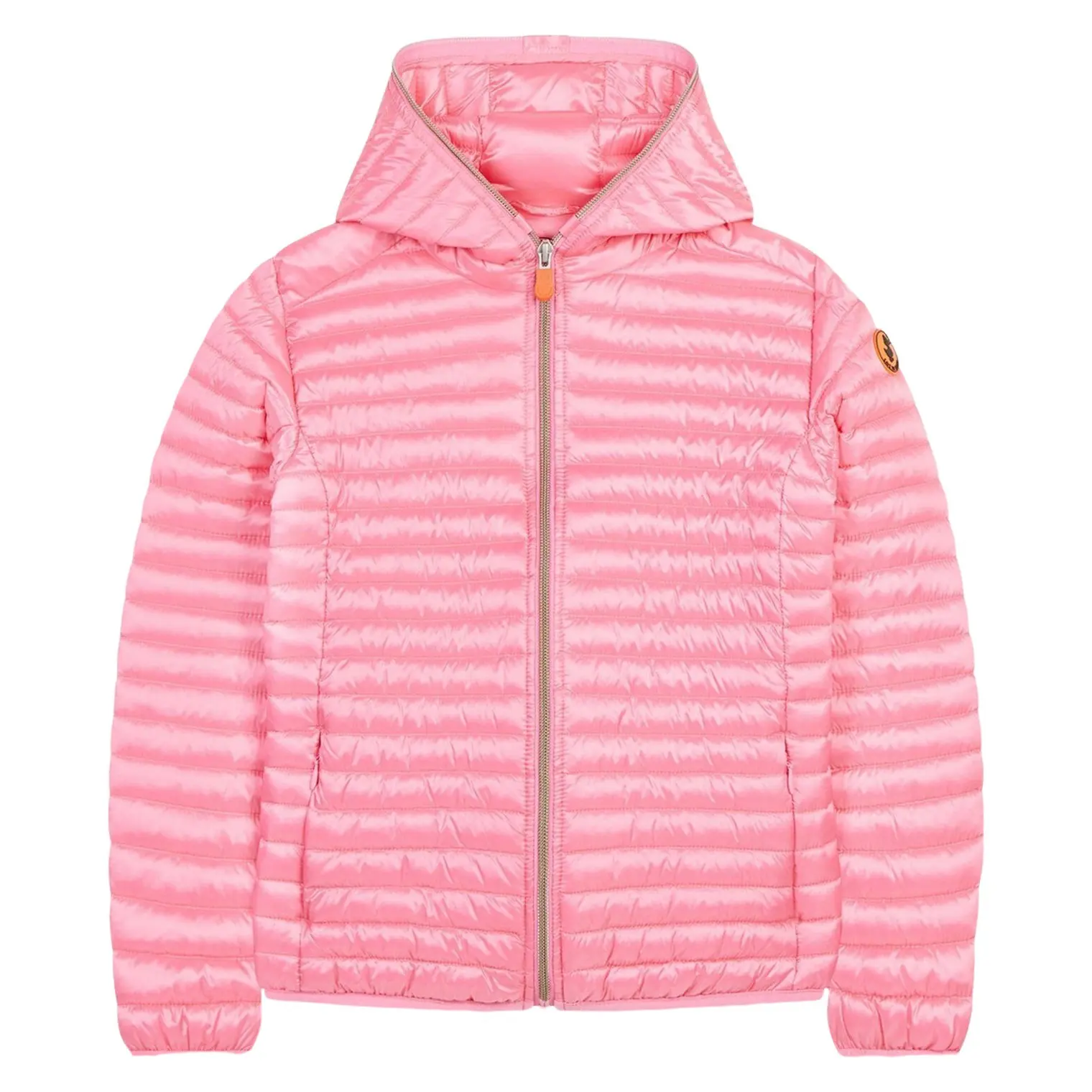 savetheduck_pink_kapuze_01 Übergangsjacke mit Kapuze, Vegan Down - Pink