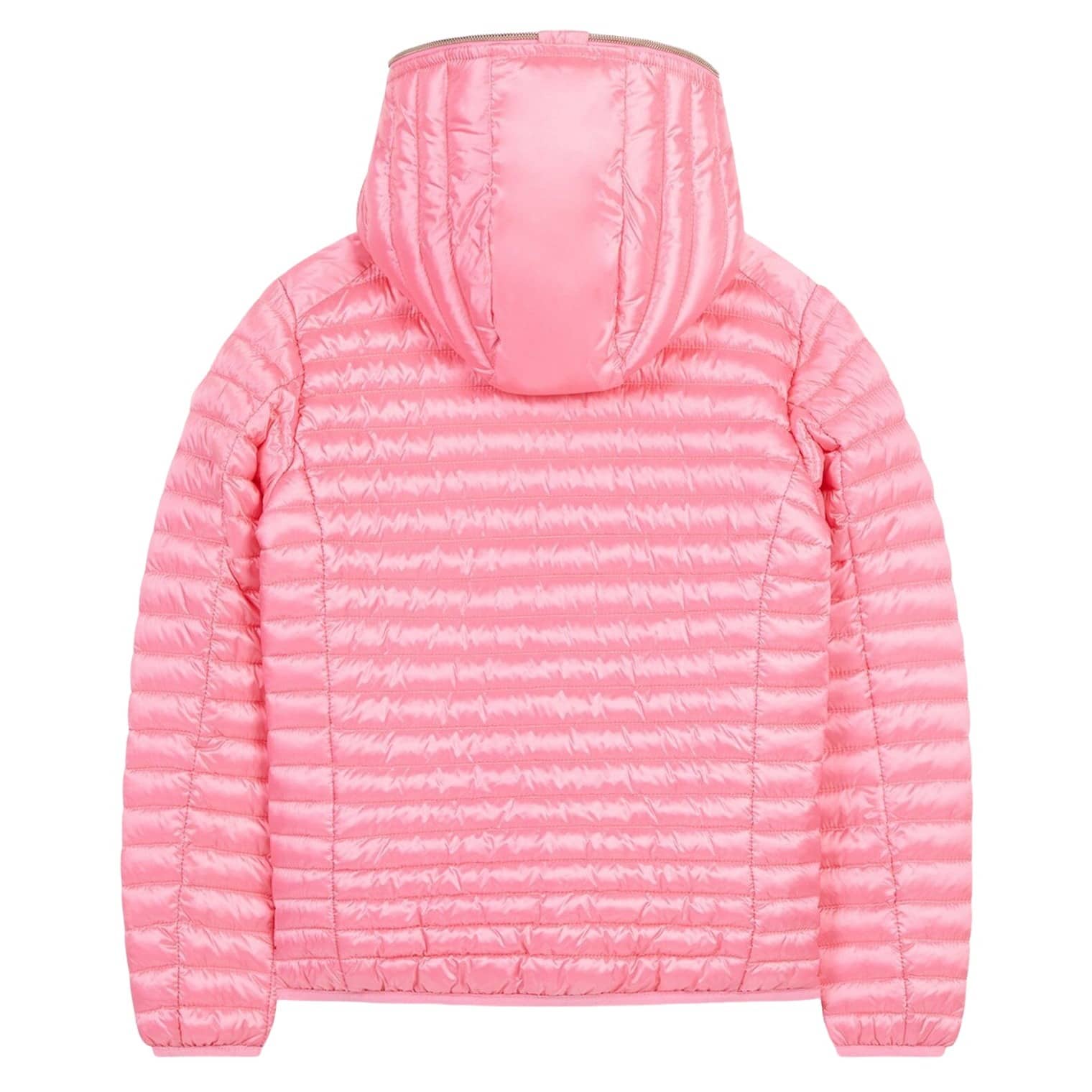 savetheduck_pink_kapuze_hinten_02 Übergangsjacke mit Kapuze, Vegan Down - Pink