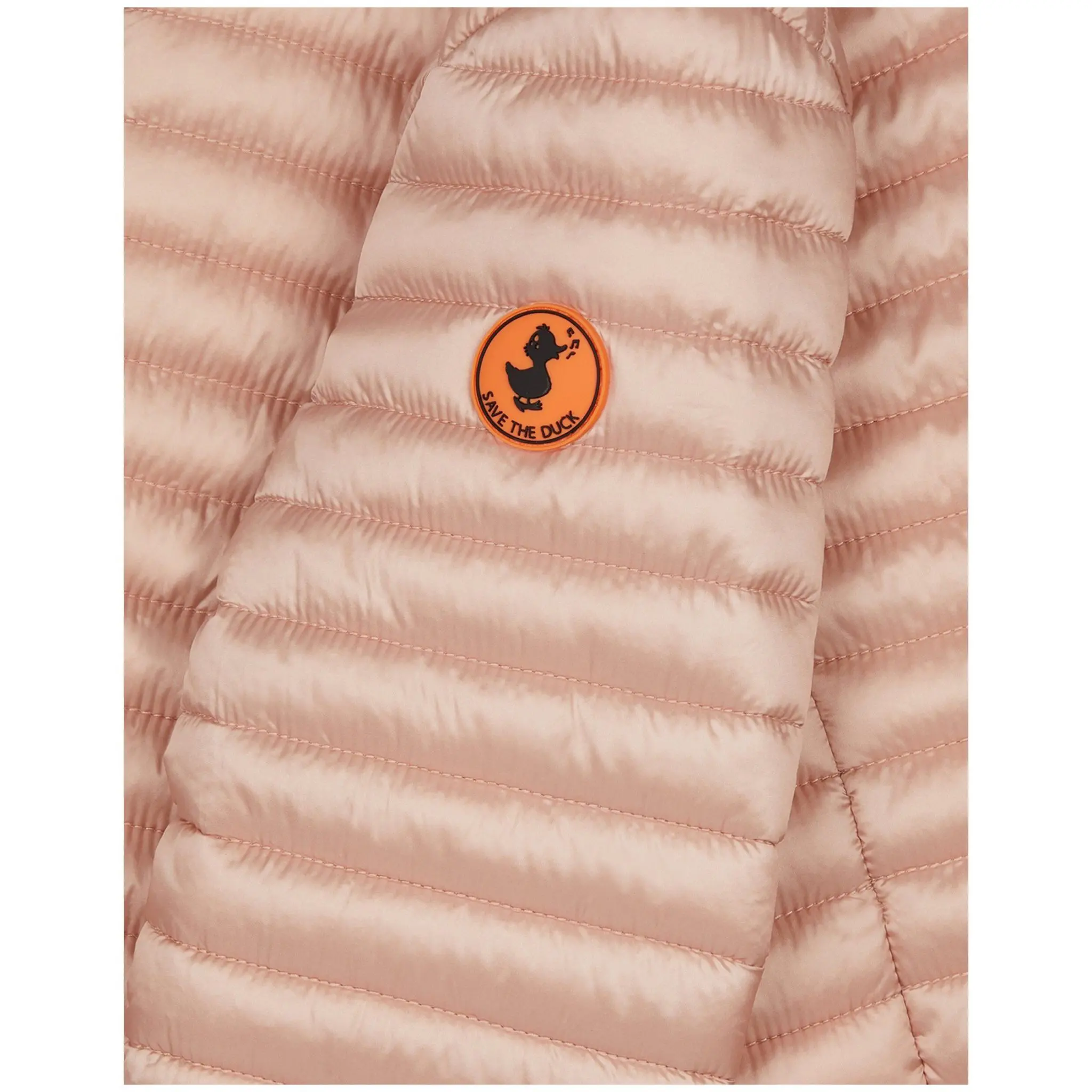 savetheduck_rose_kapuze_detail Übergangsjacke mit Kapuze, Vegan Down - Rosé