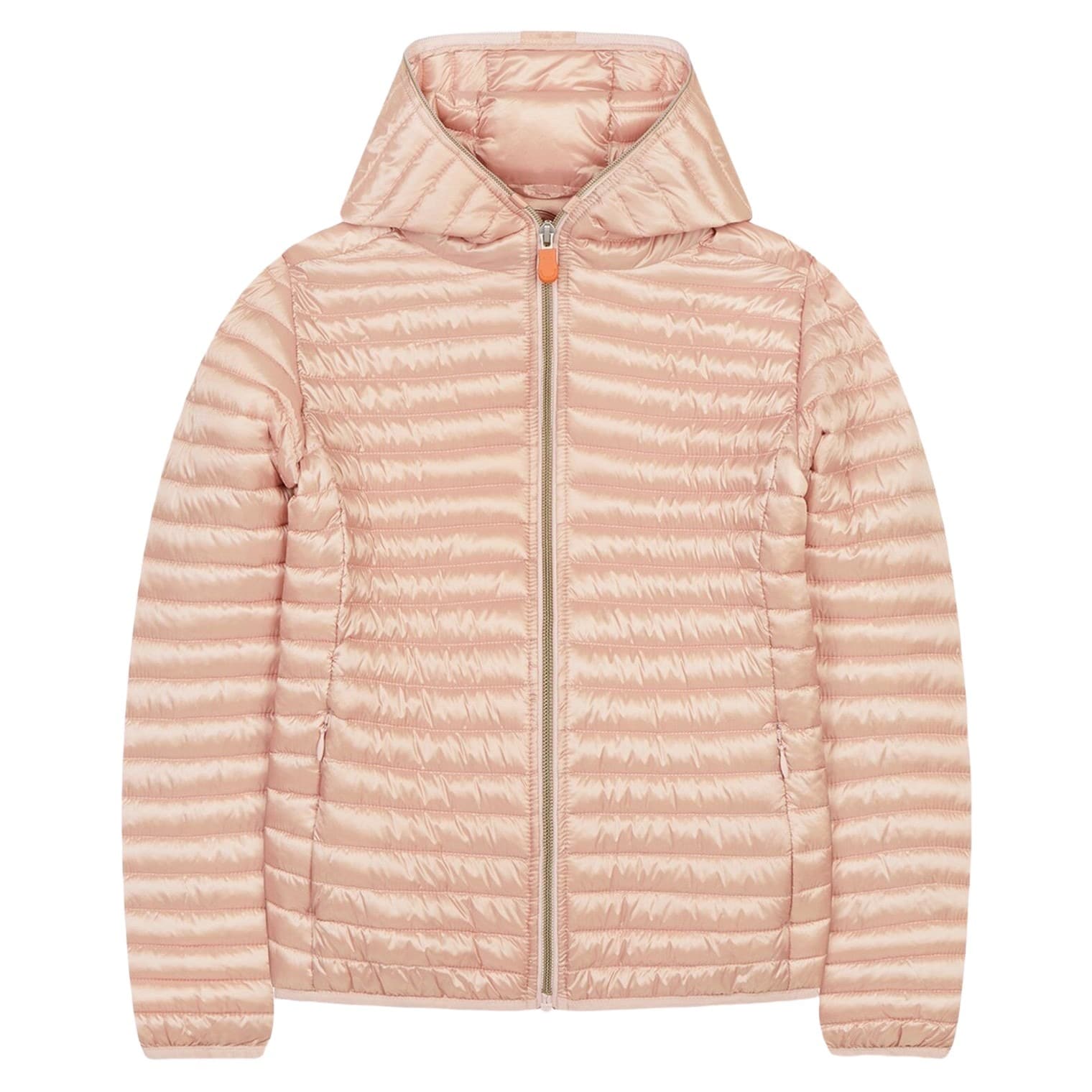 savetheduck_rose_kapuze_vorne_01 Übergangsjacke mit Kapuze, Vegan Down - Rosé