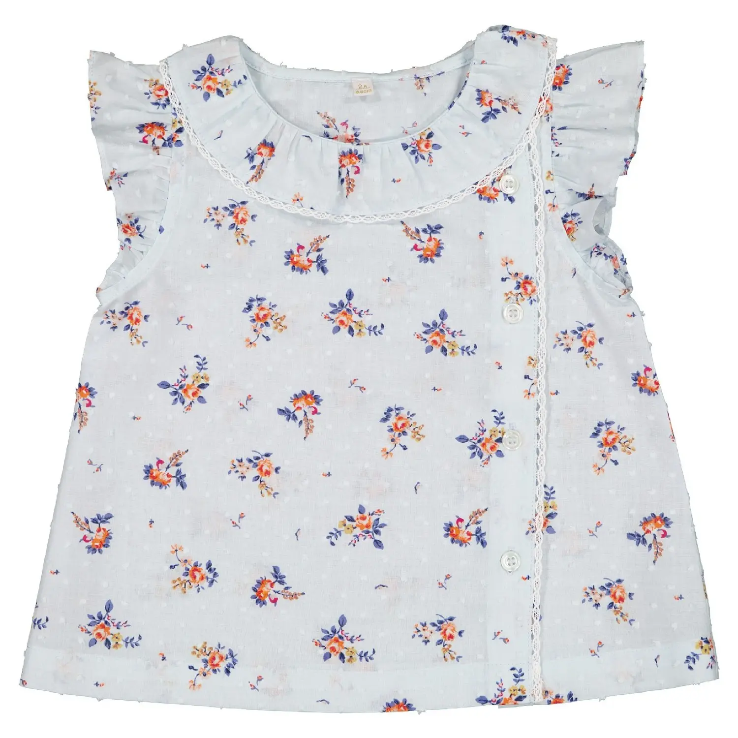 suzetteblouseblueflowers3 Suzette Blouse, Blue Flowers