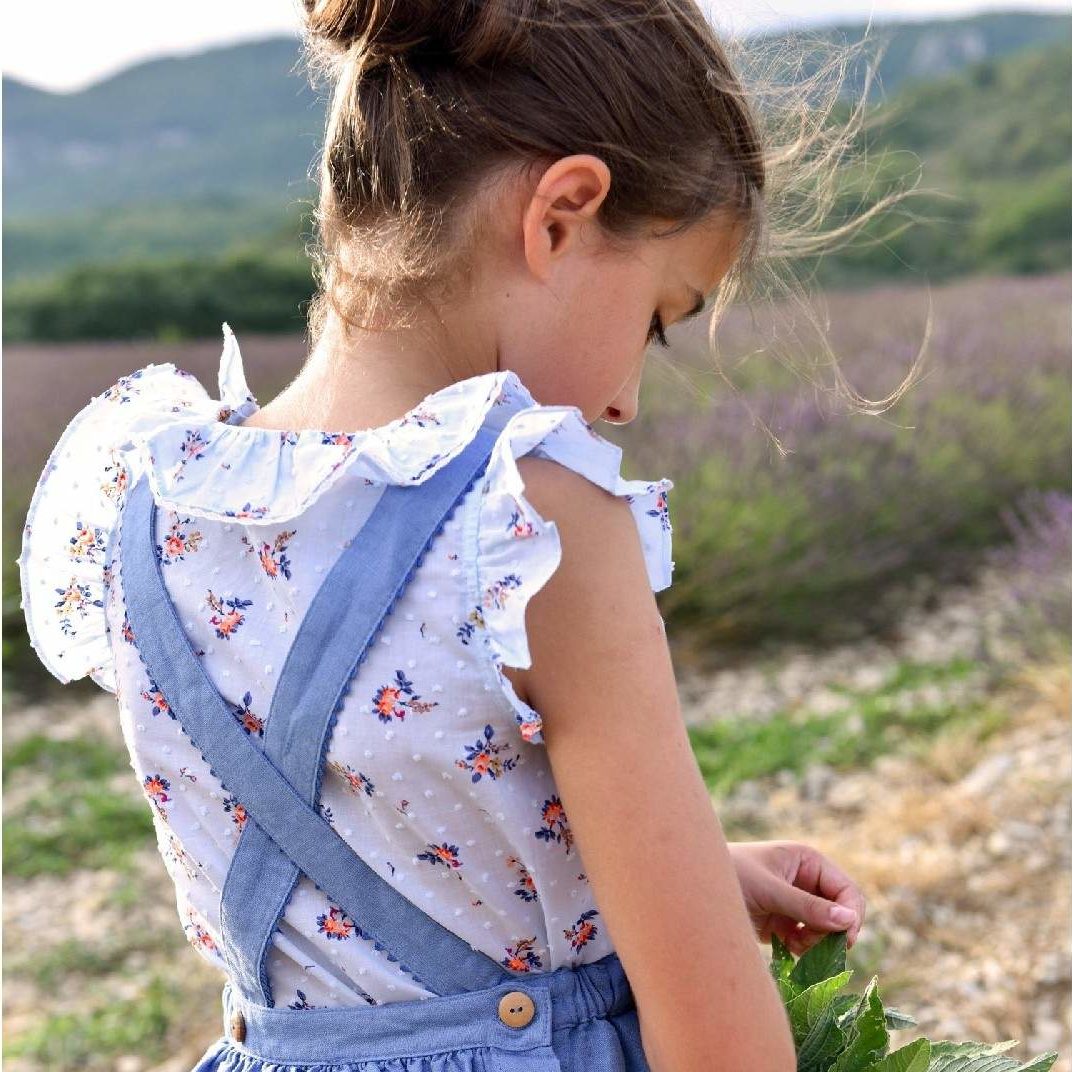 Suzette Blouse Blue Flowers