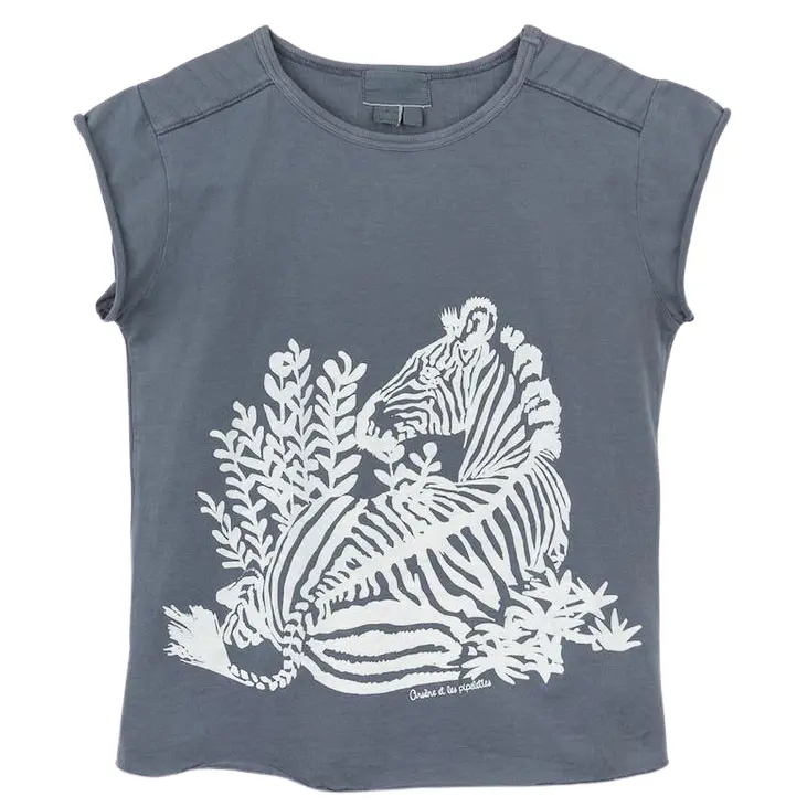 T-Shirt Simone, Zebra, anthrazit
