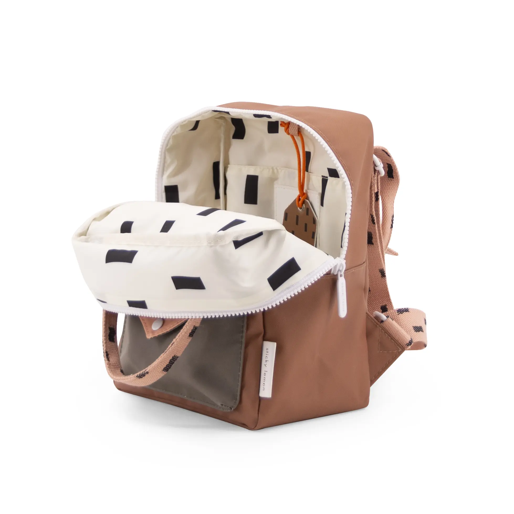 sticky_lemon_1801546 - Sticky Lemon - inside -product - backpack small - sprinkles envelope - cinnamon brown + lemona