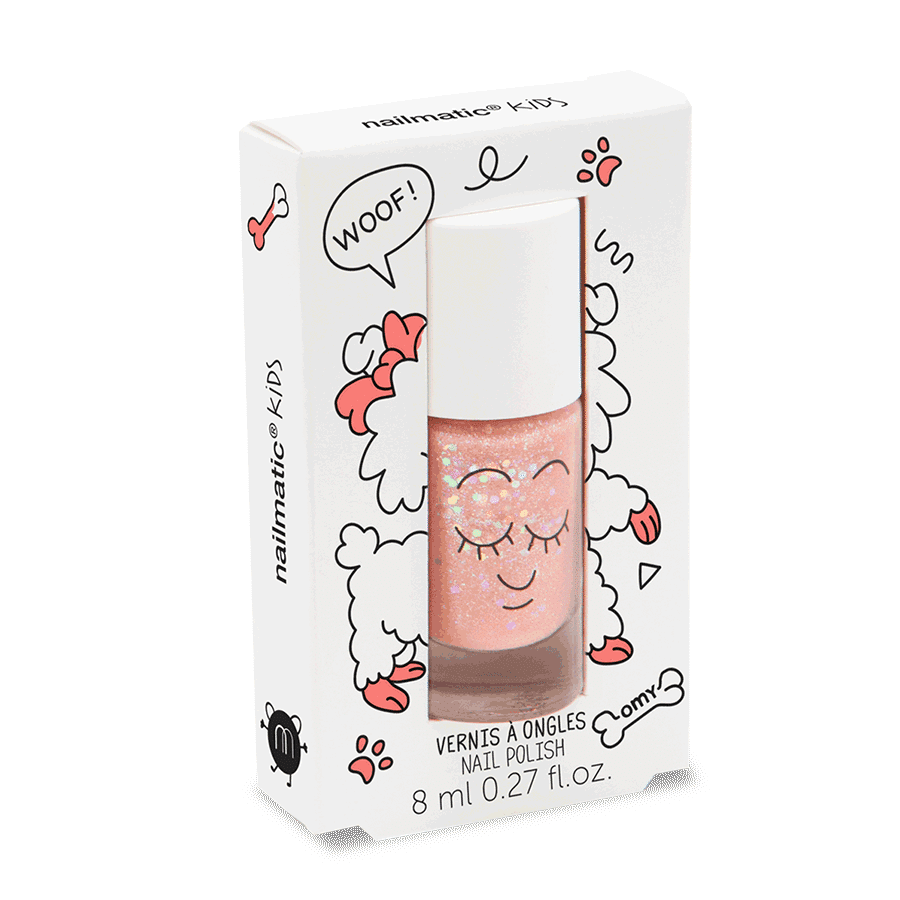 nailmatic_vernis-enfant-base-eau-peachy-peche-paillete