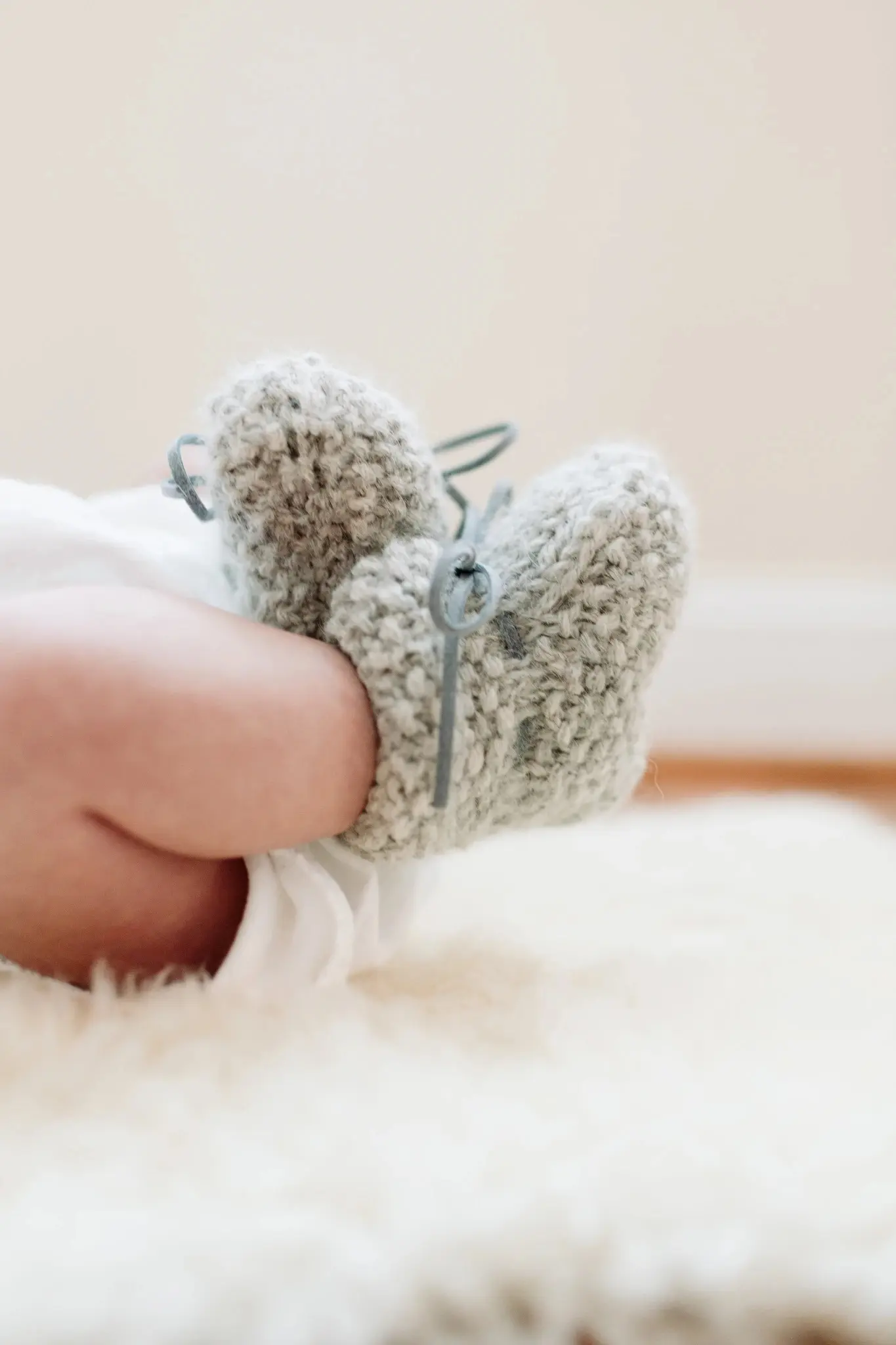 Baby Alpaka Slippers, Beige