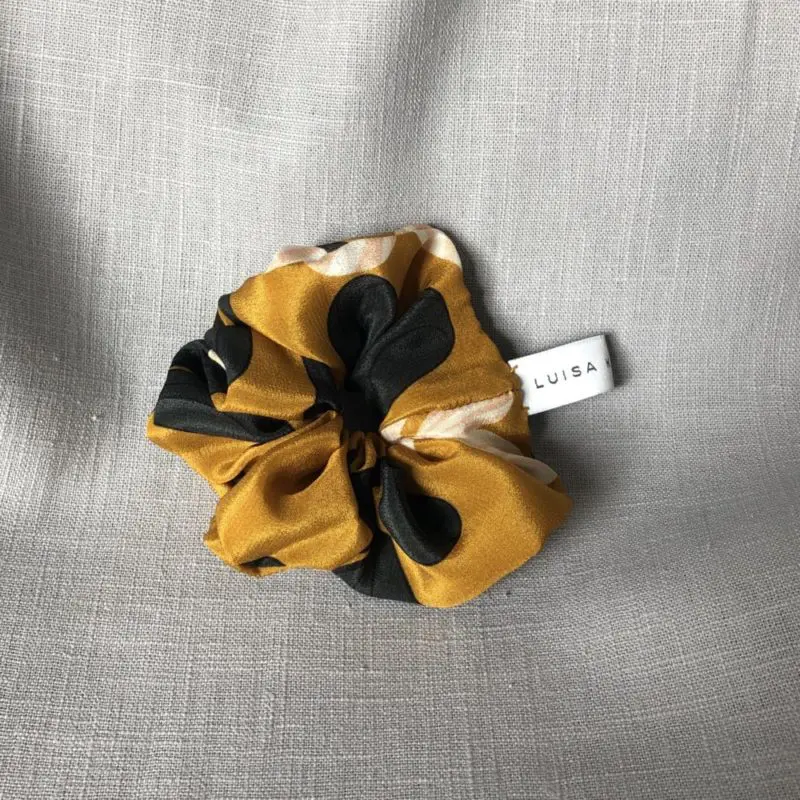Scrunchie Fleur moutarde