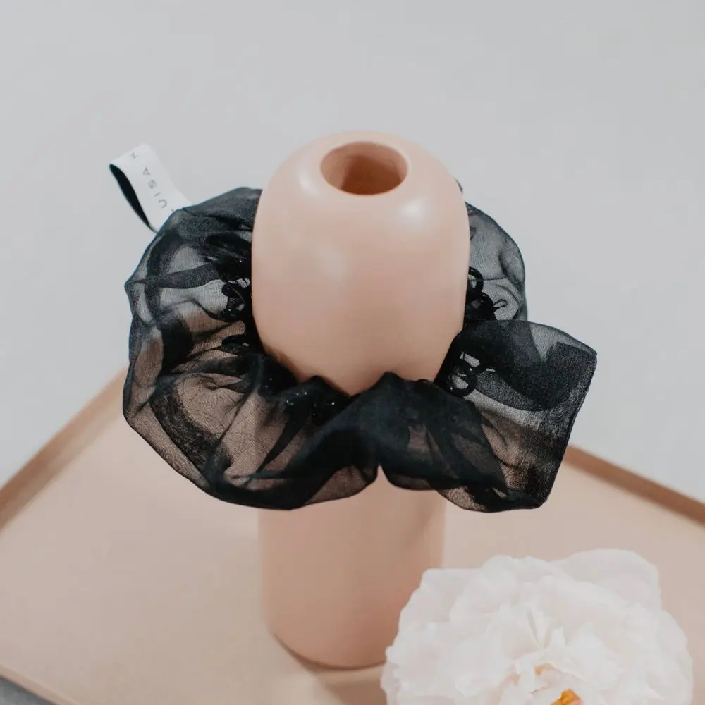Scrunchie Organza Schwarz