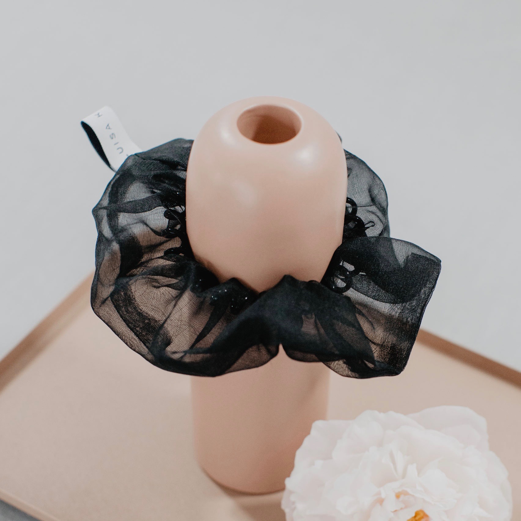 Scrunchie Organza Schwarz