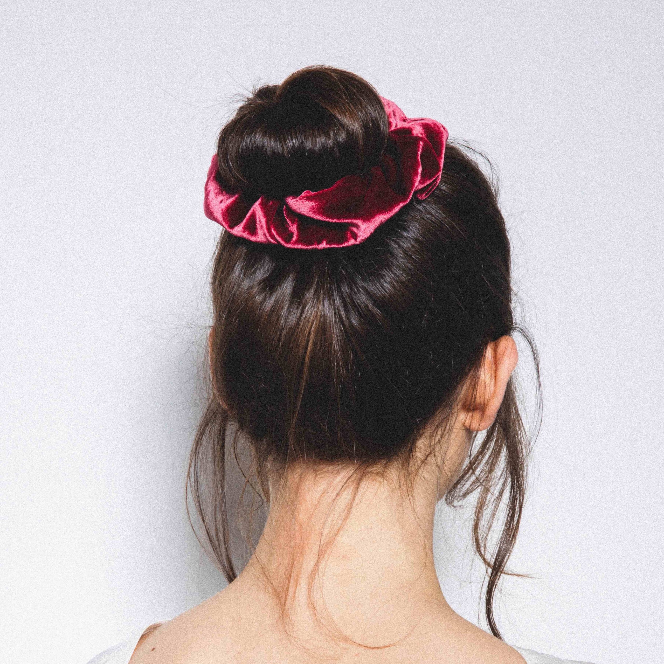 Scrunchie Samt Bordeauxrot