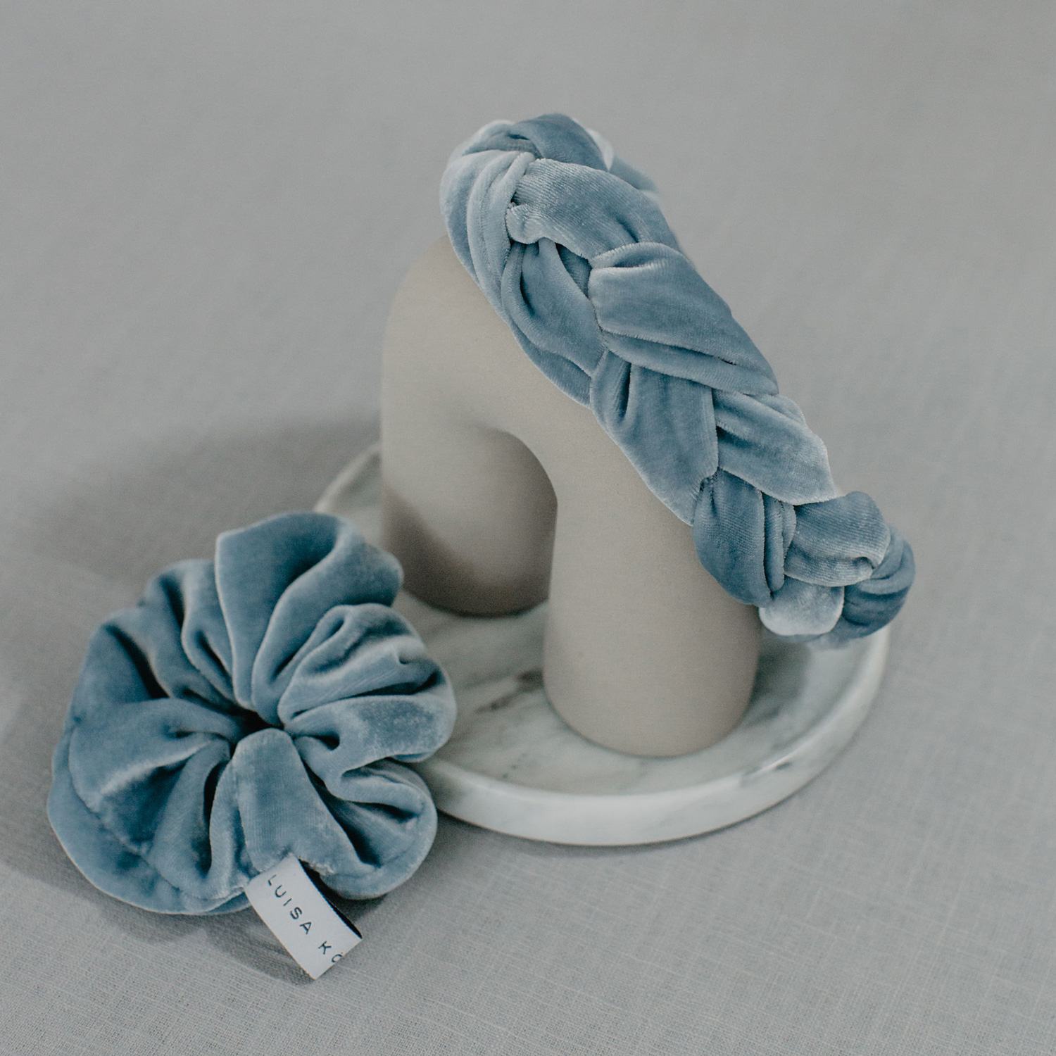 Scrunchie Samt Hellblau