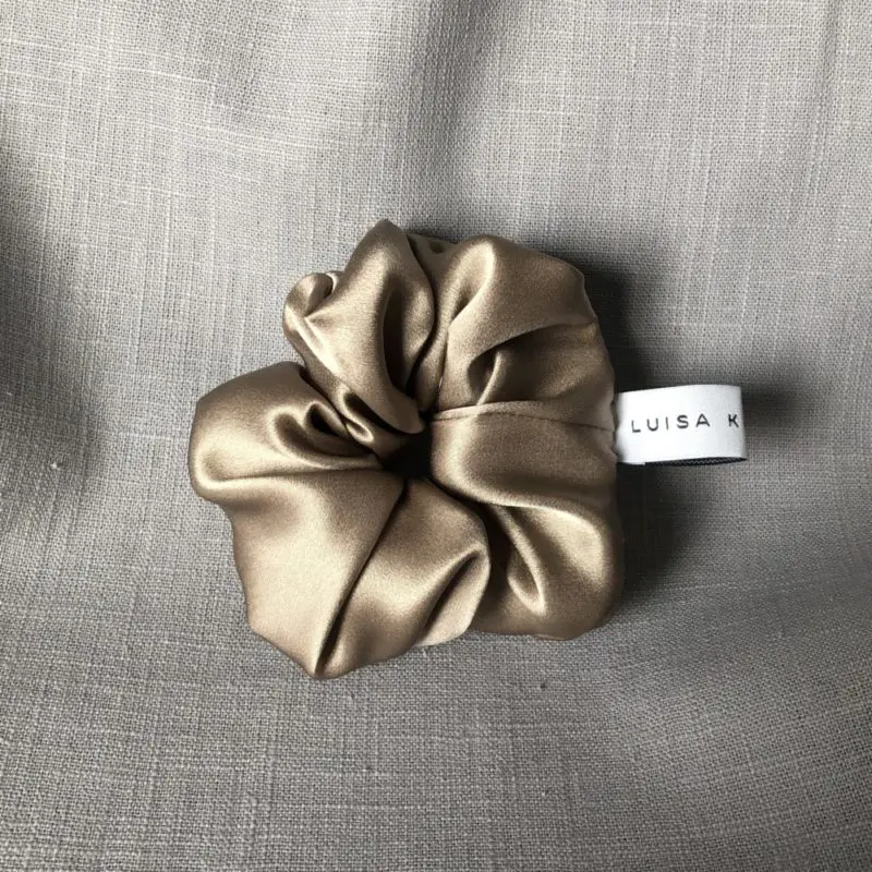 Scrunchie Satin Beige