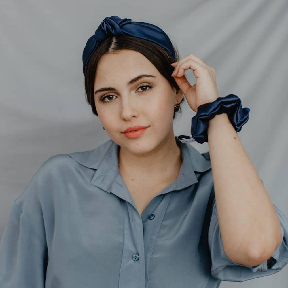 Scrunchie Satin Dunkelblau