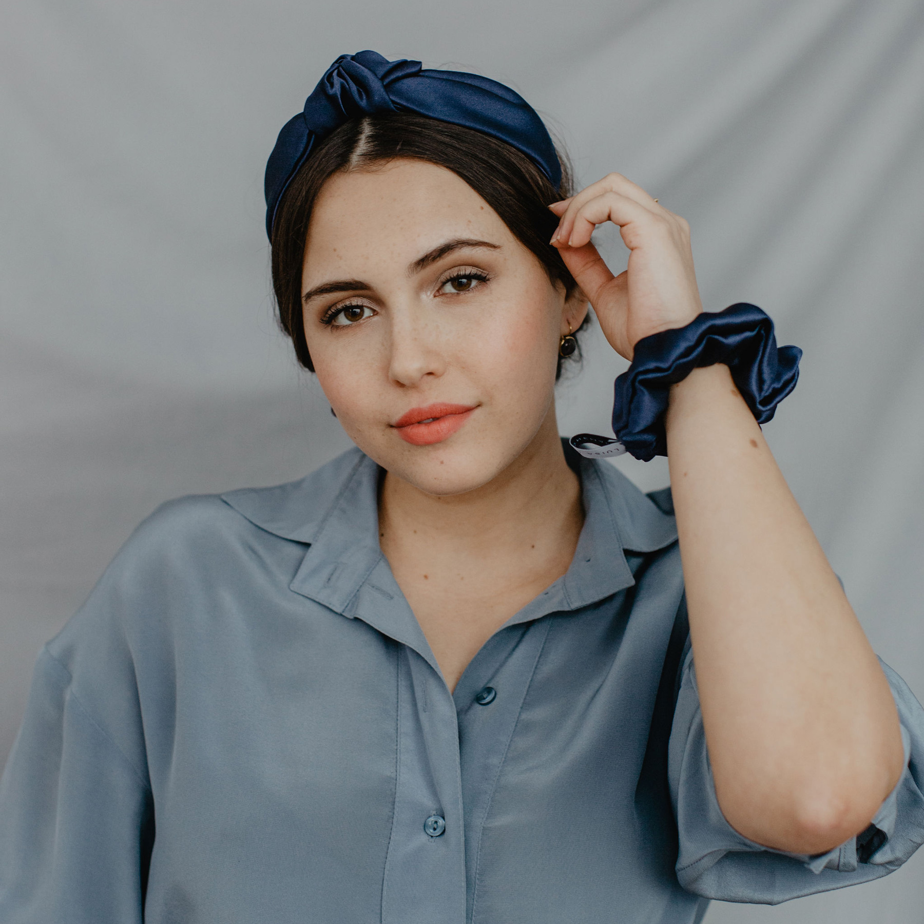 Scrunchie Satin Dunkelblau