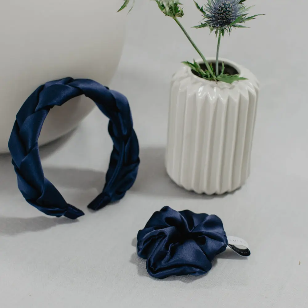 Scrunchie Satin Dunkelblau_2