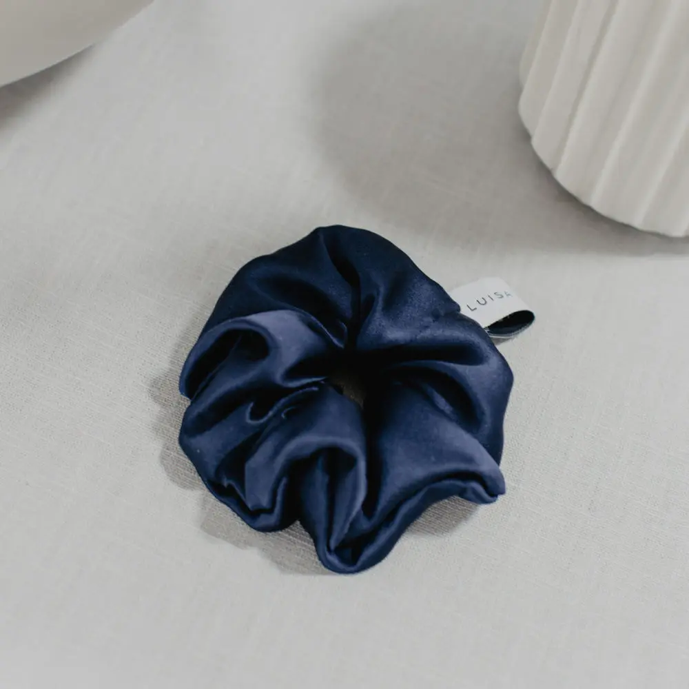 Scrunchie Satin Dunkelblau_3