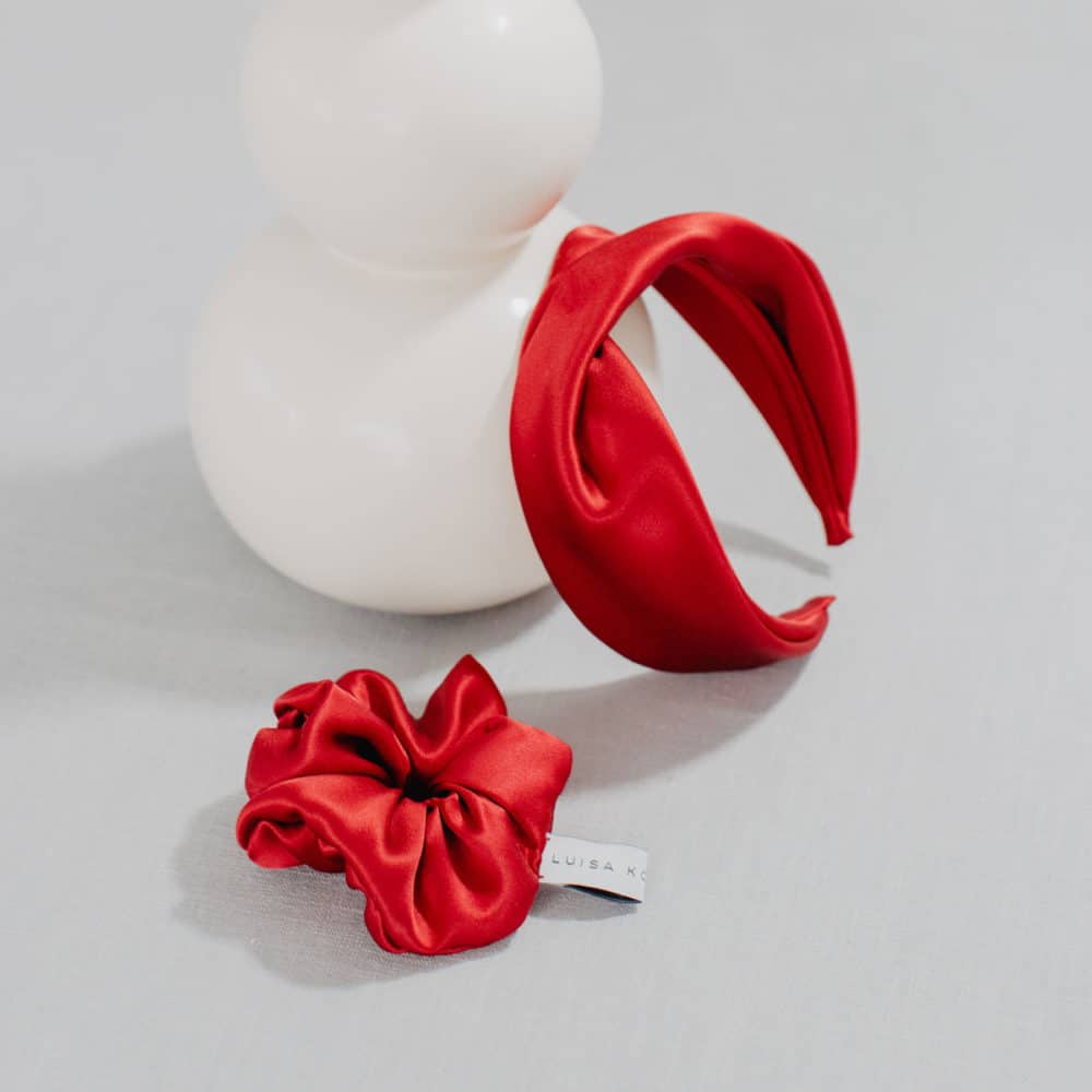 Scrunchie Satin Rot
