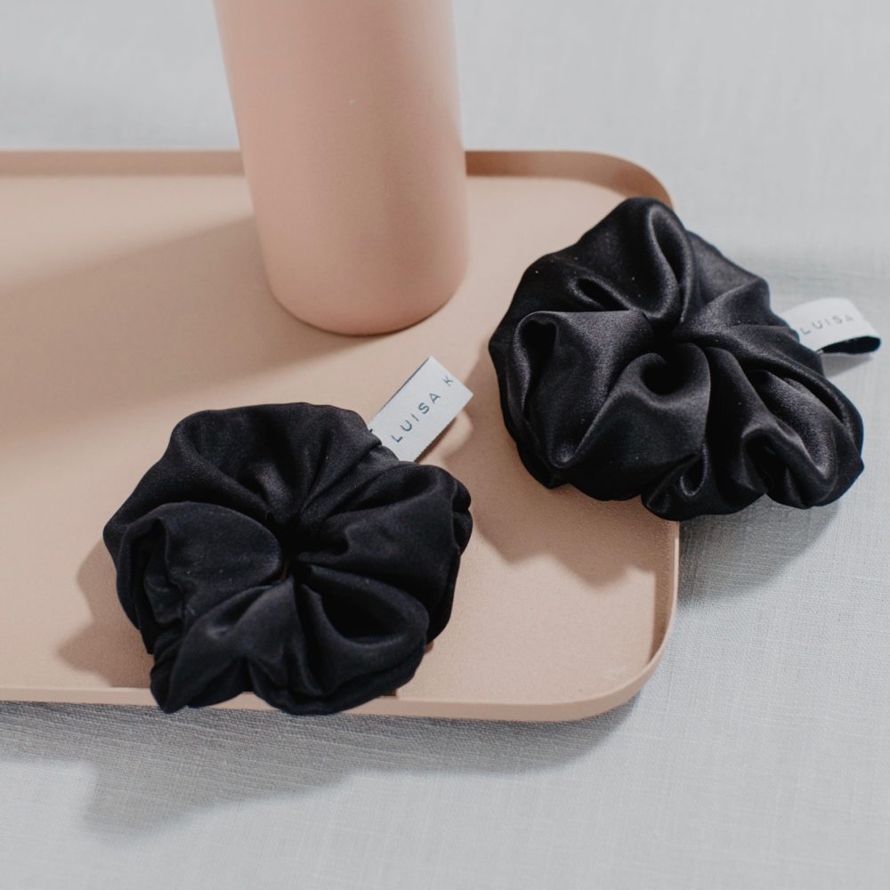 Scrunchie Satin Schwarz