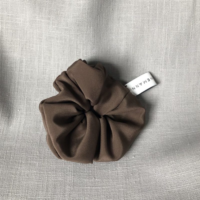 Scrunchie Satin-matt Braun