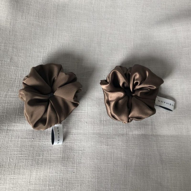 Scrunchie Satin-matt Braun