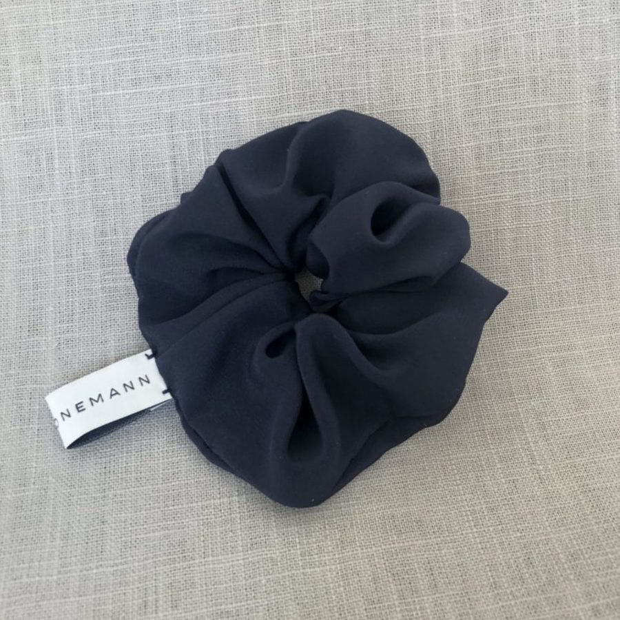 Scrunchie Satin-matt Dunkelblau