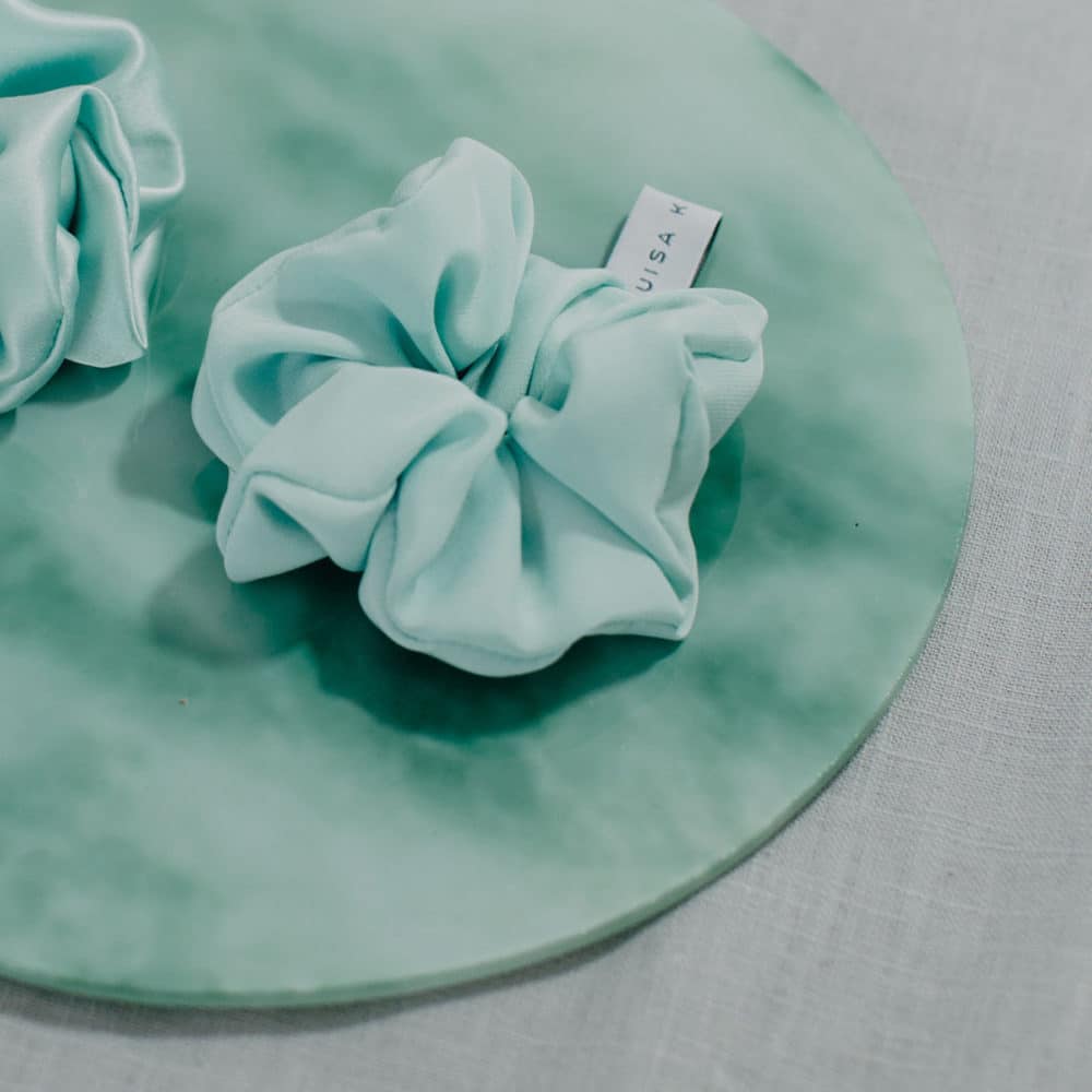 Scrunchie Satin-matt Mintgrün