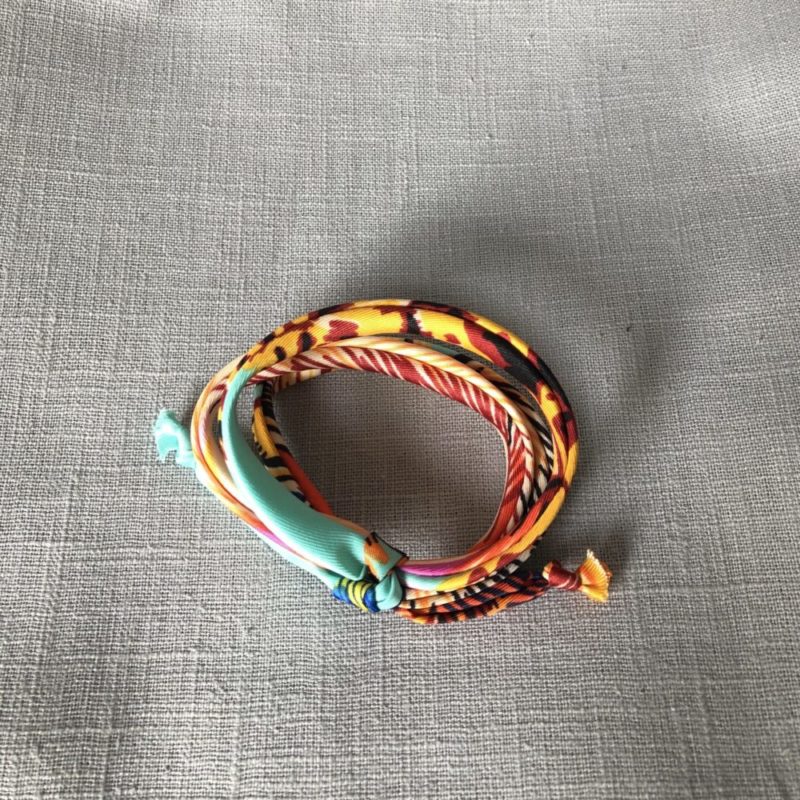 Seidenarmband Turquoise Feather
