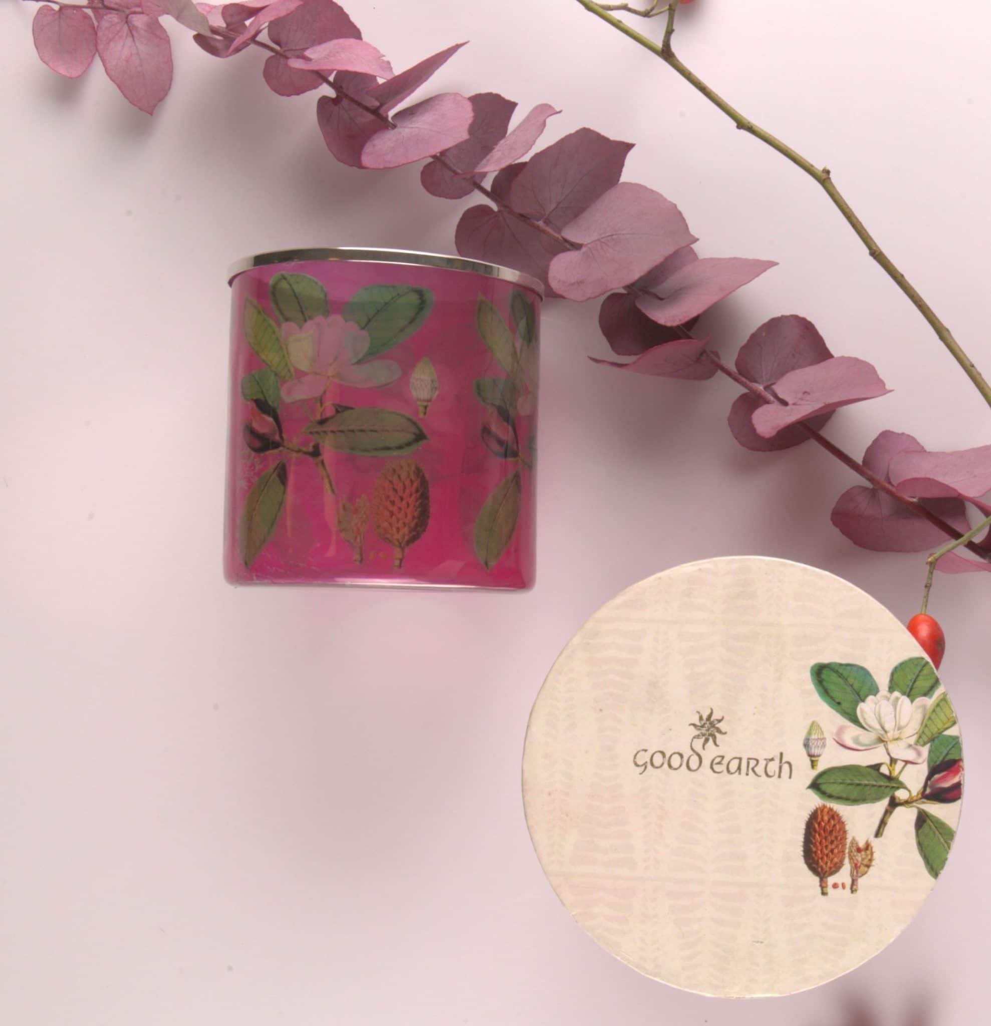 Bedrucktes Windlicht "Lotus"