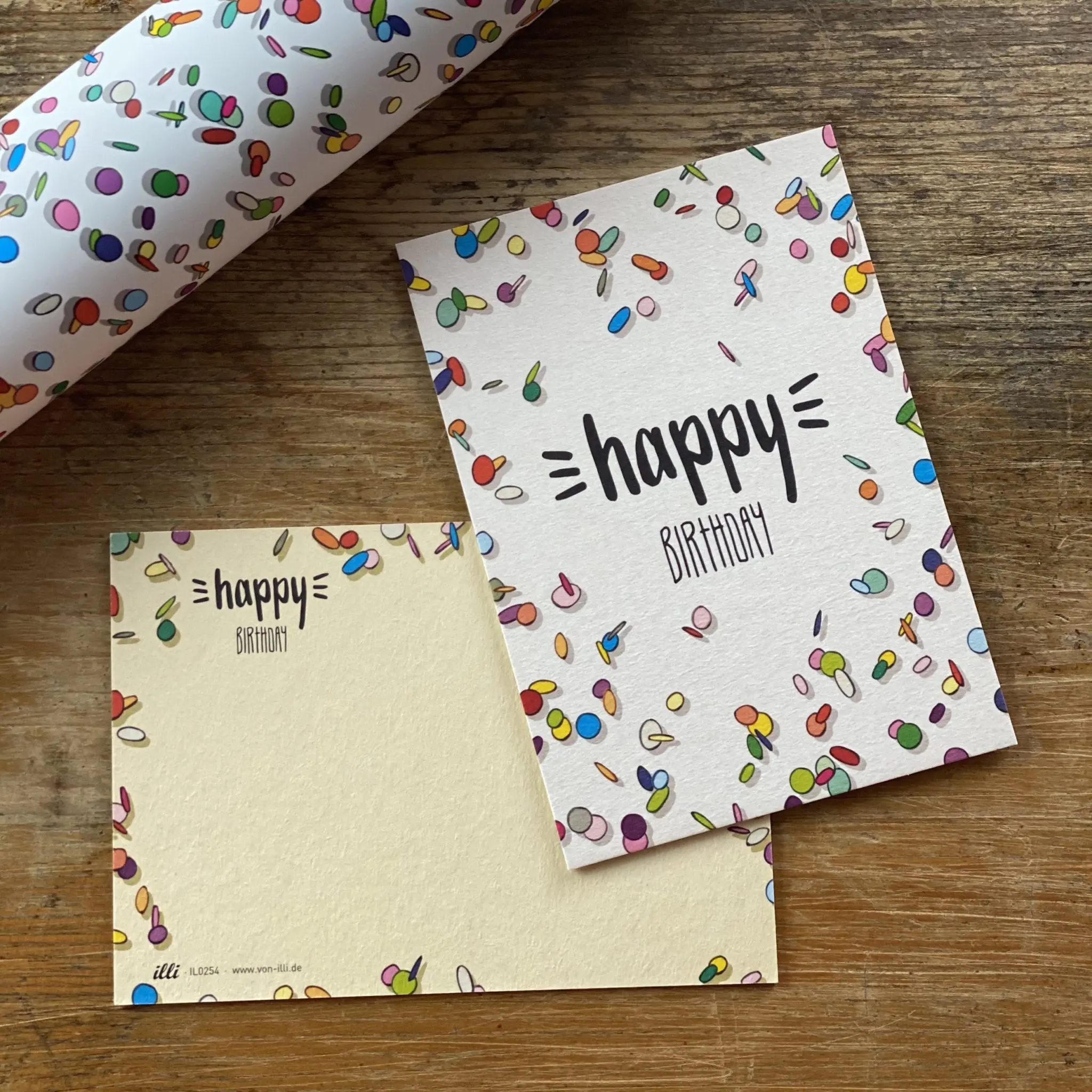 KYUTE Postkarte von illi Konfetti happy birthday KYUTE Postkarte von illi Konfetti happy birthday