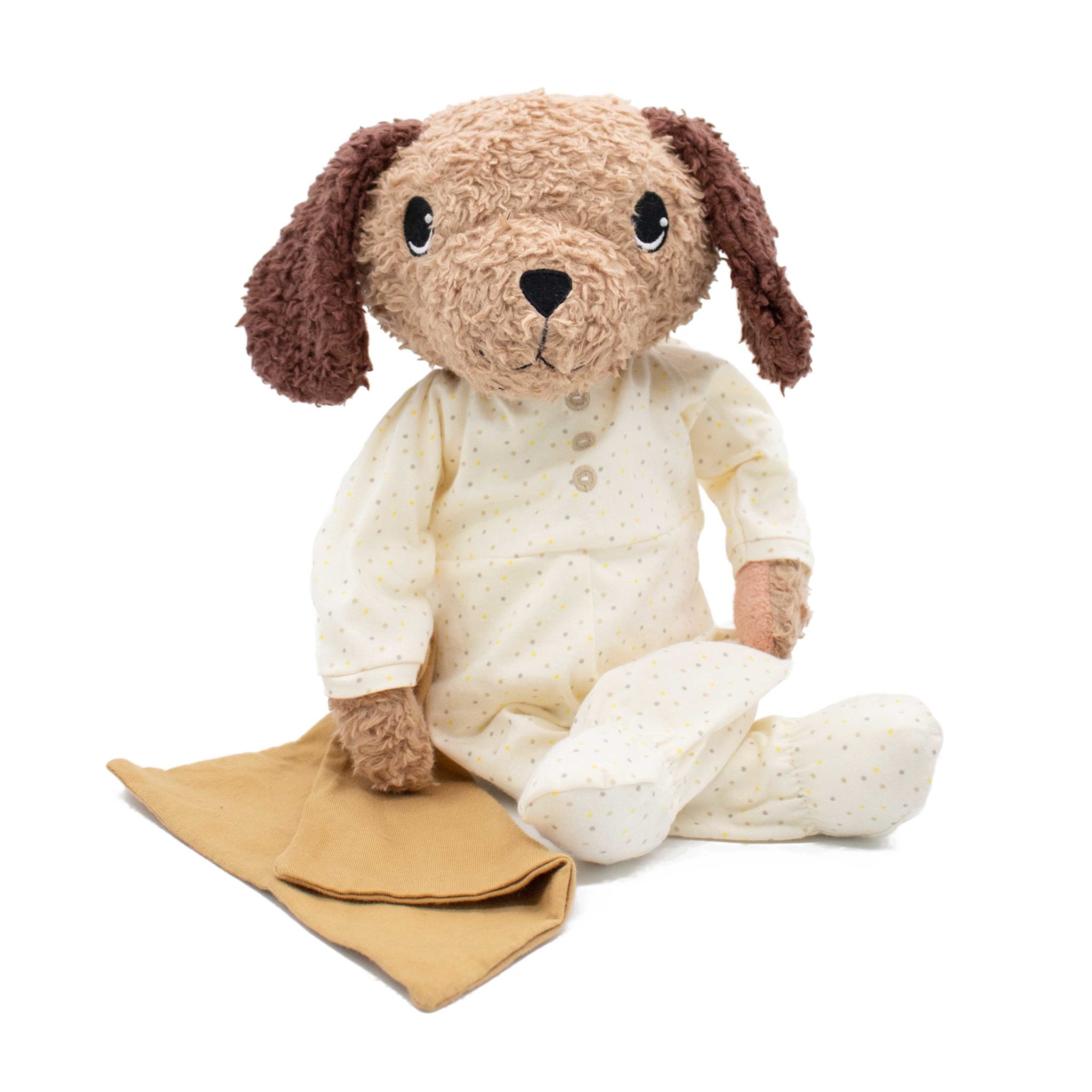 Kuscheltier Hund, Schlafanzug Creme