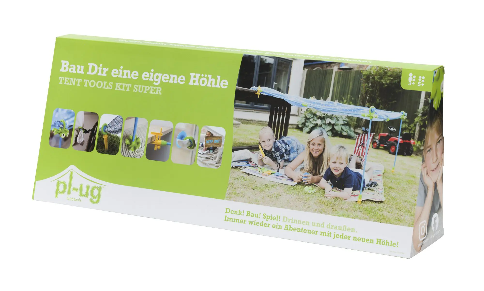 Höhlenbau Set "pl-ug tent tool kit super", 31 Teile