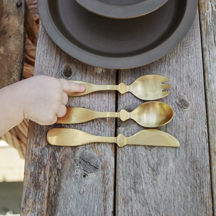 Besteck Set Kinder, Gold