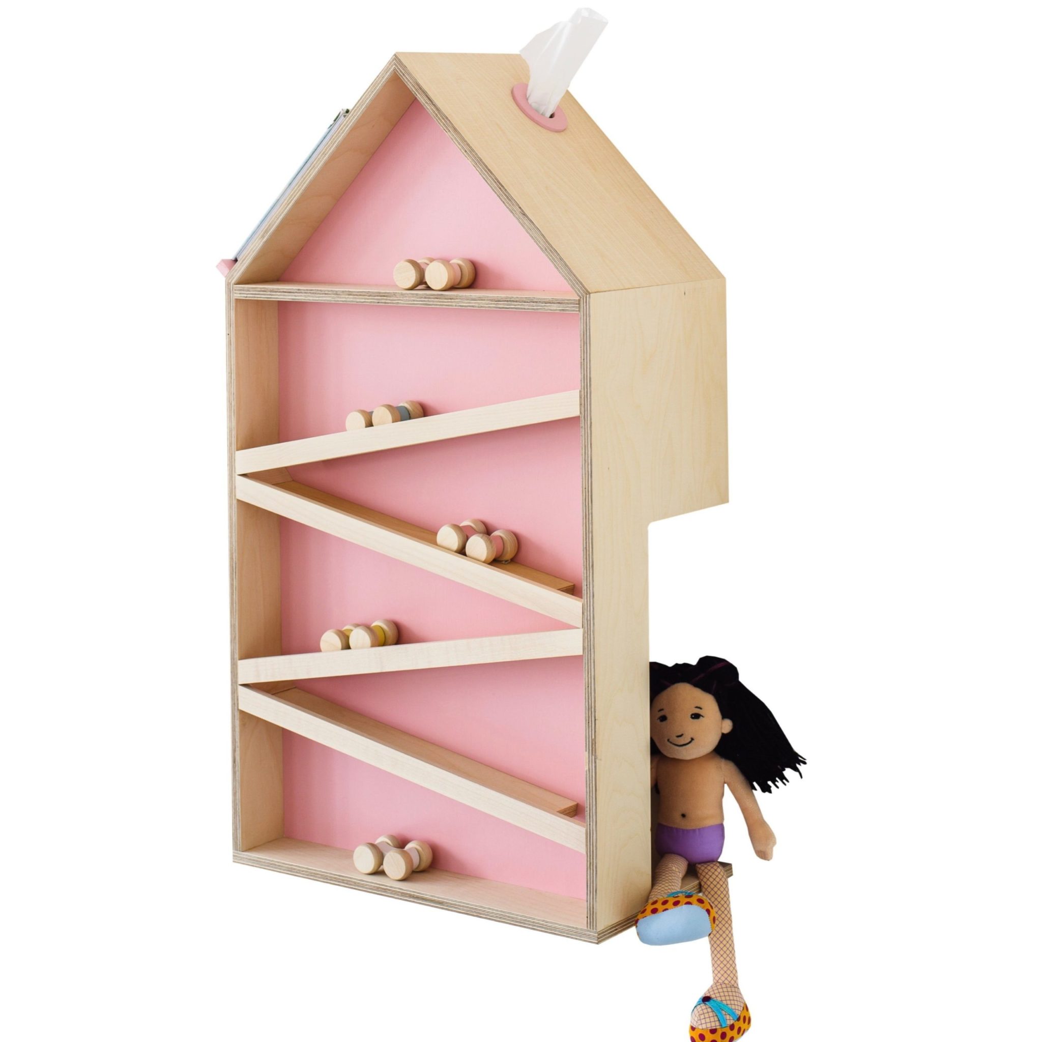 Parcours Kinderregal mit Spielfunktion, Natur & Rosé