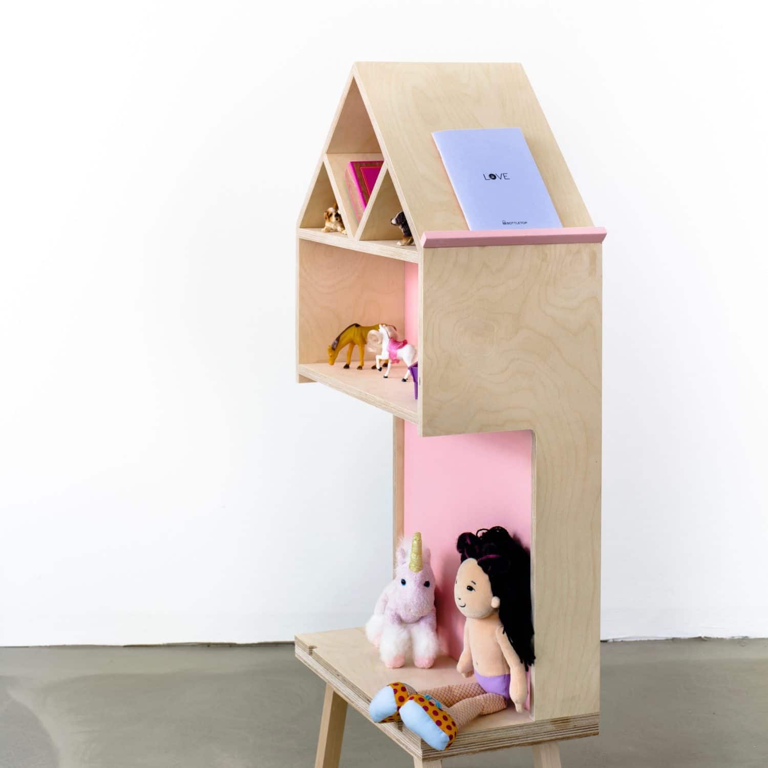 Parcours Kinderregal mit Spielfunktion, Natur & Rosé