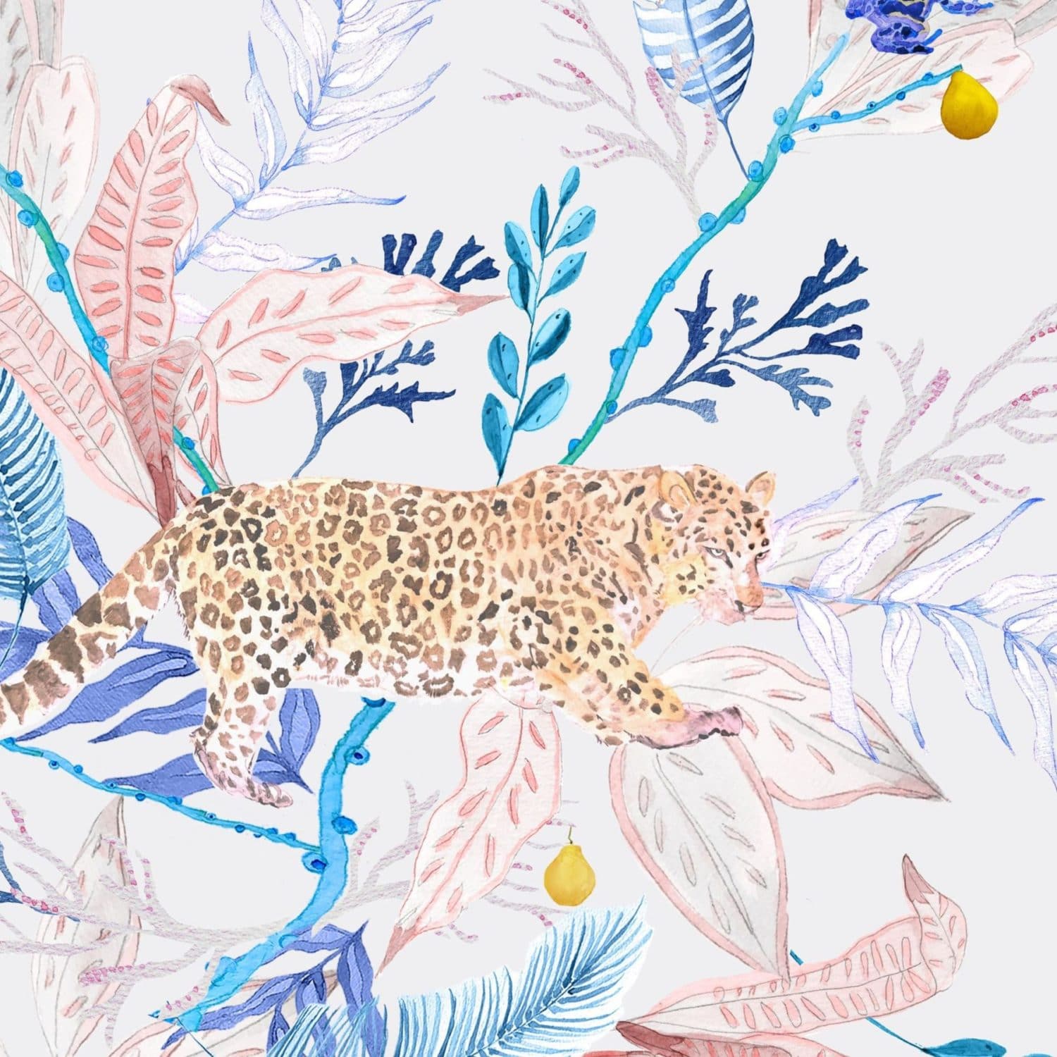 Tapete Orilla, Jaguar Coral&Blue